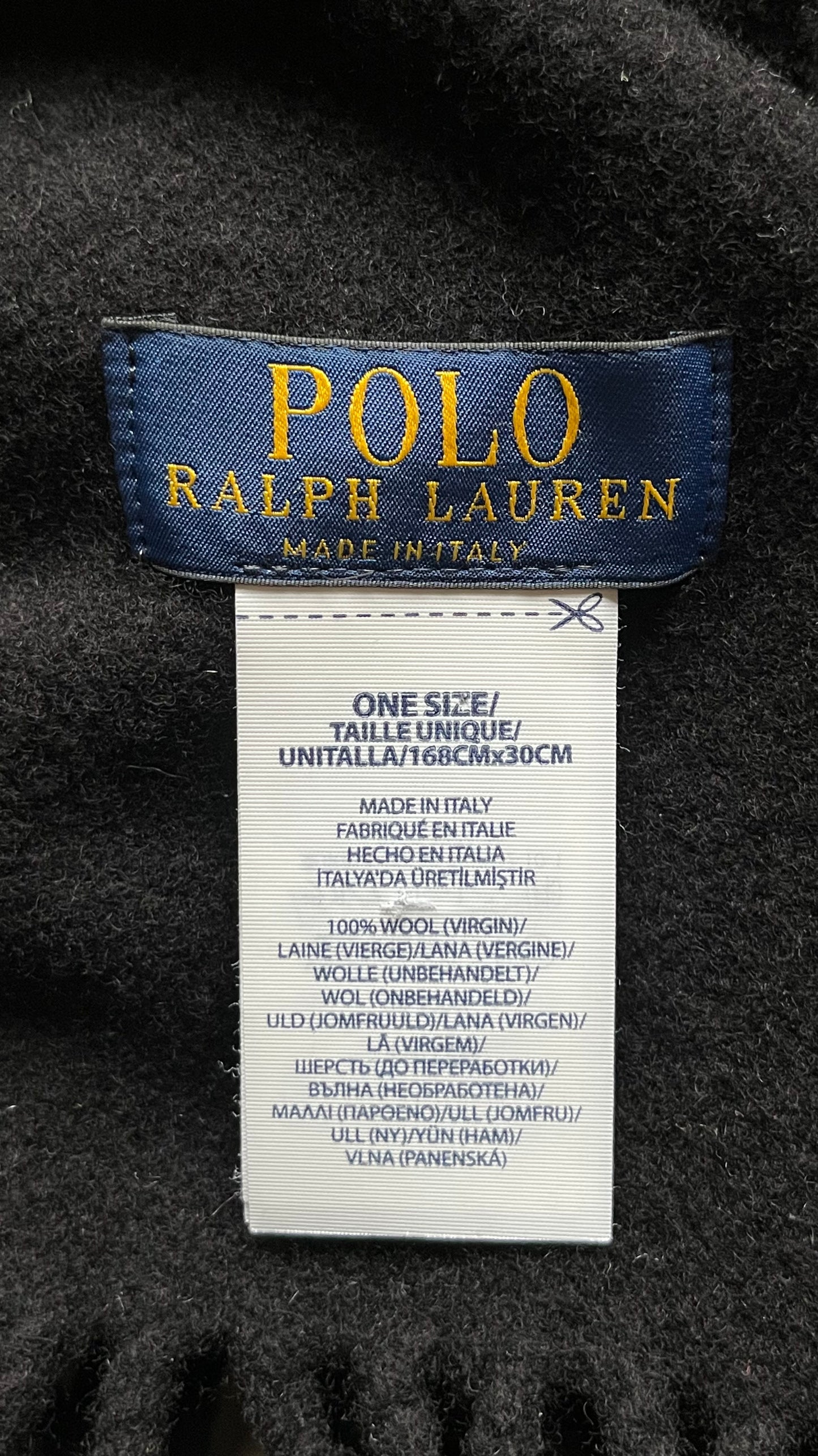 Écharpe en laine noir Ralph Lauren