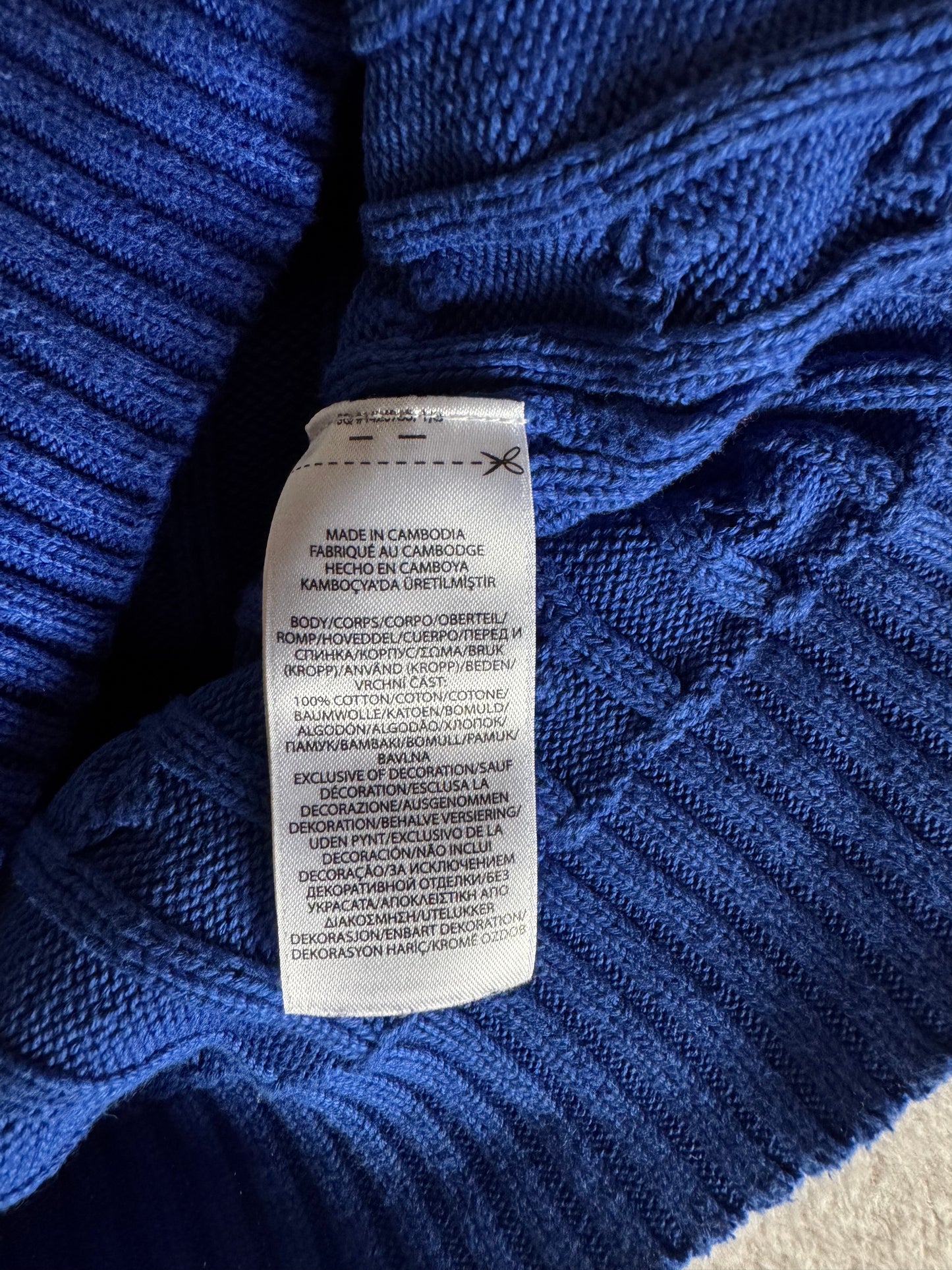 T-shirt torsadé bleu électrique Ralph Lauren - S