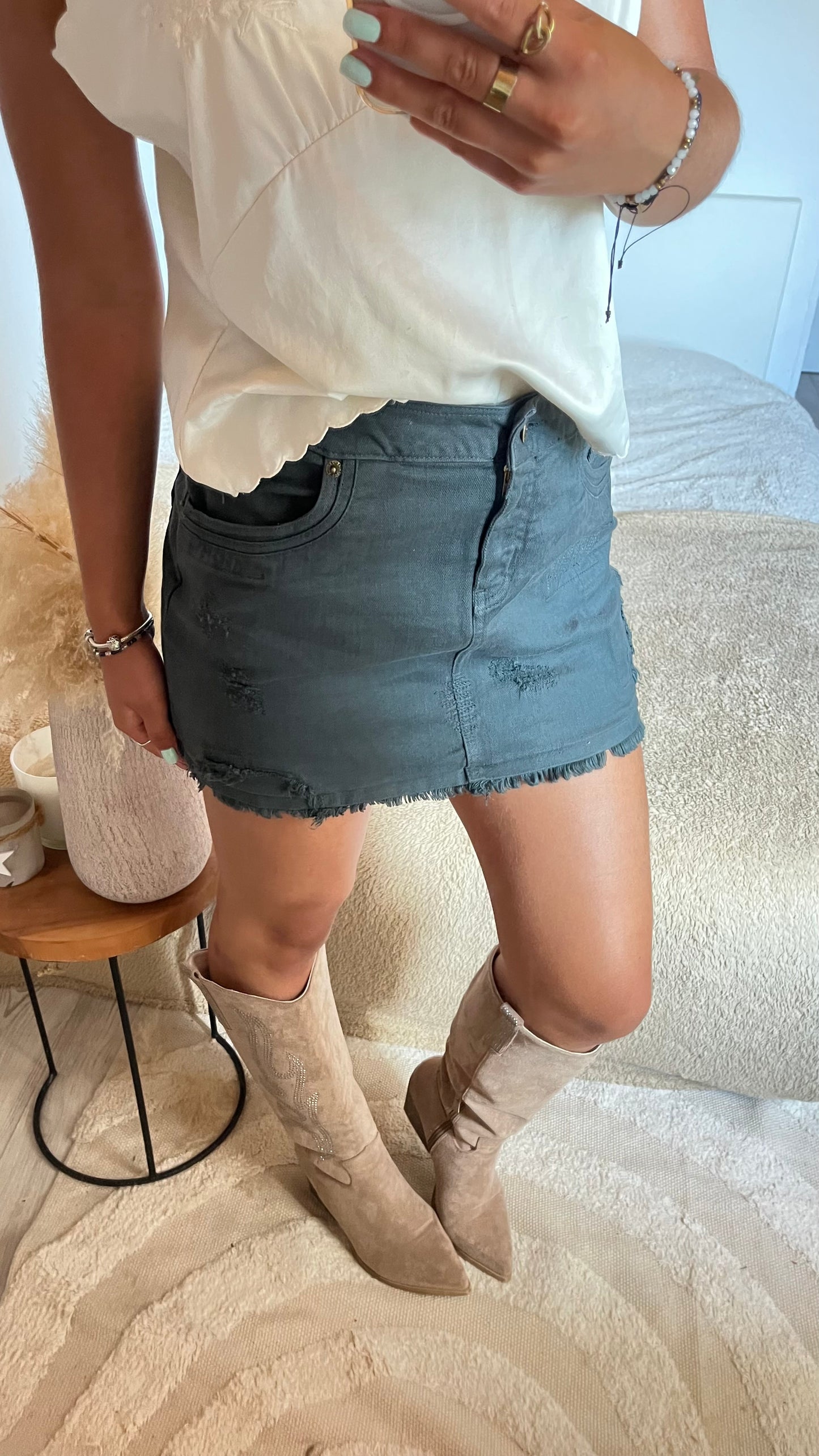 Jupe en jean kaki Zadig & Voltaire - 36