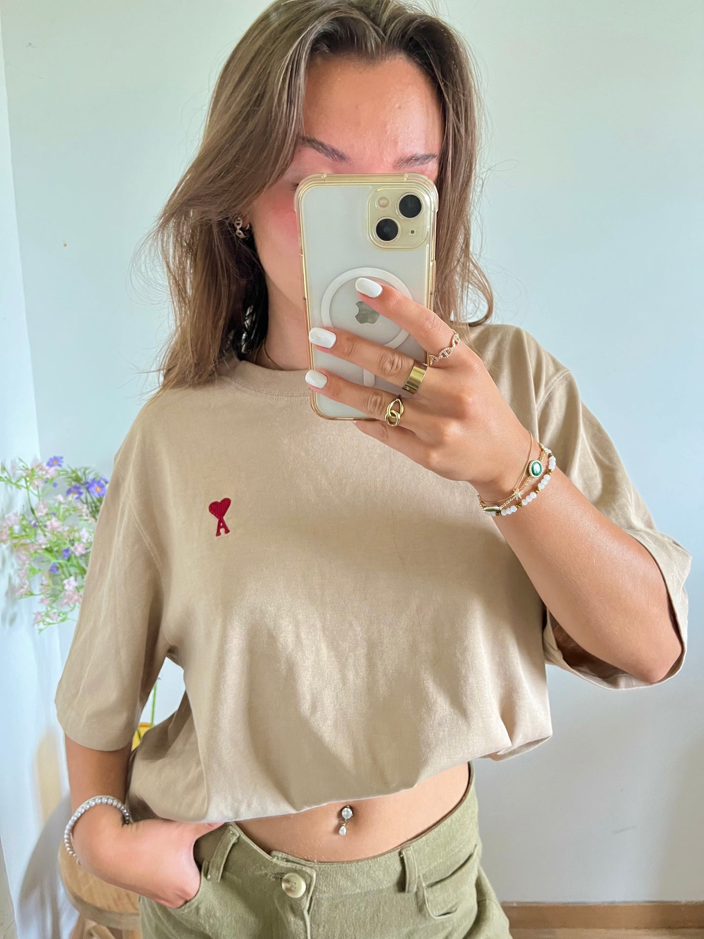 T-shirt beige Ami Paris - M homme / XL femme