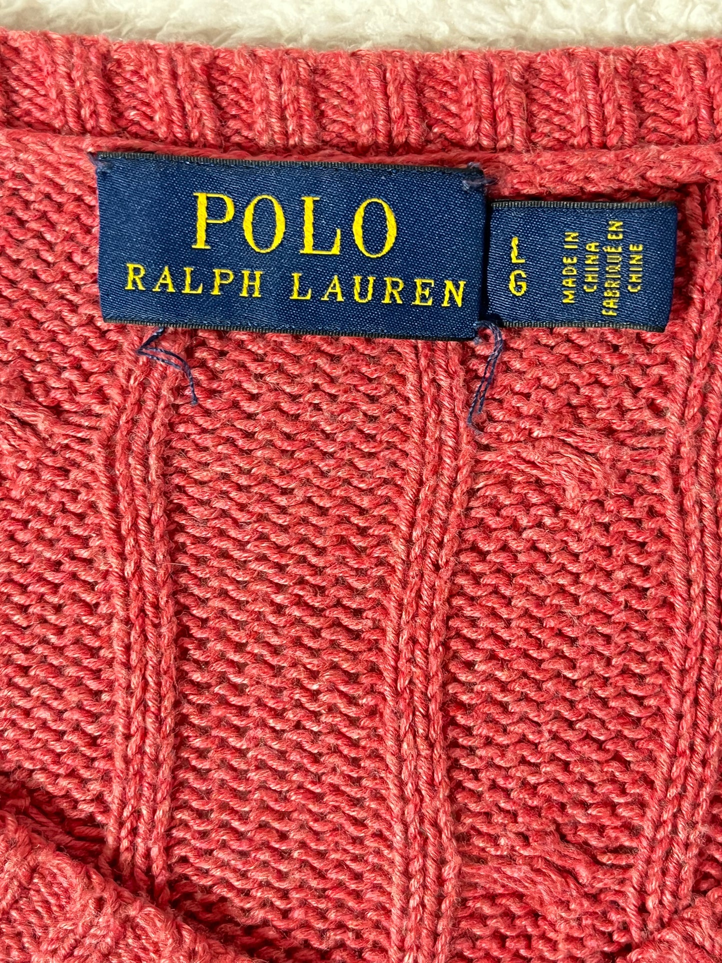 Pull torsadé col V rose - L