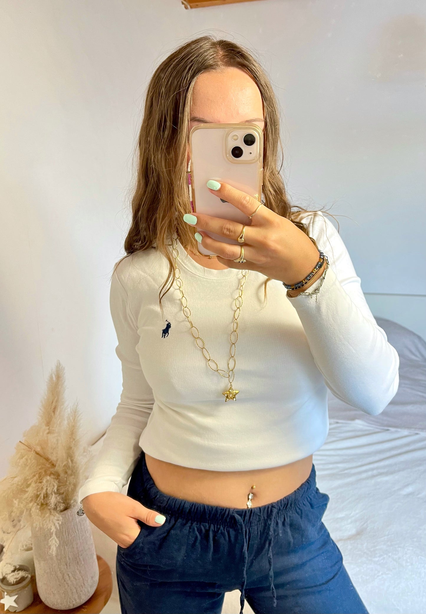 T-shirt manche longue blanc Ralph Lauren - XS