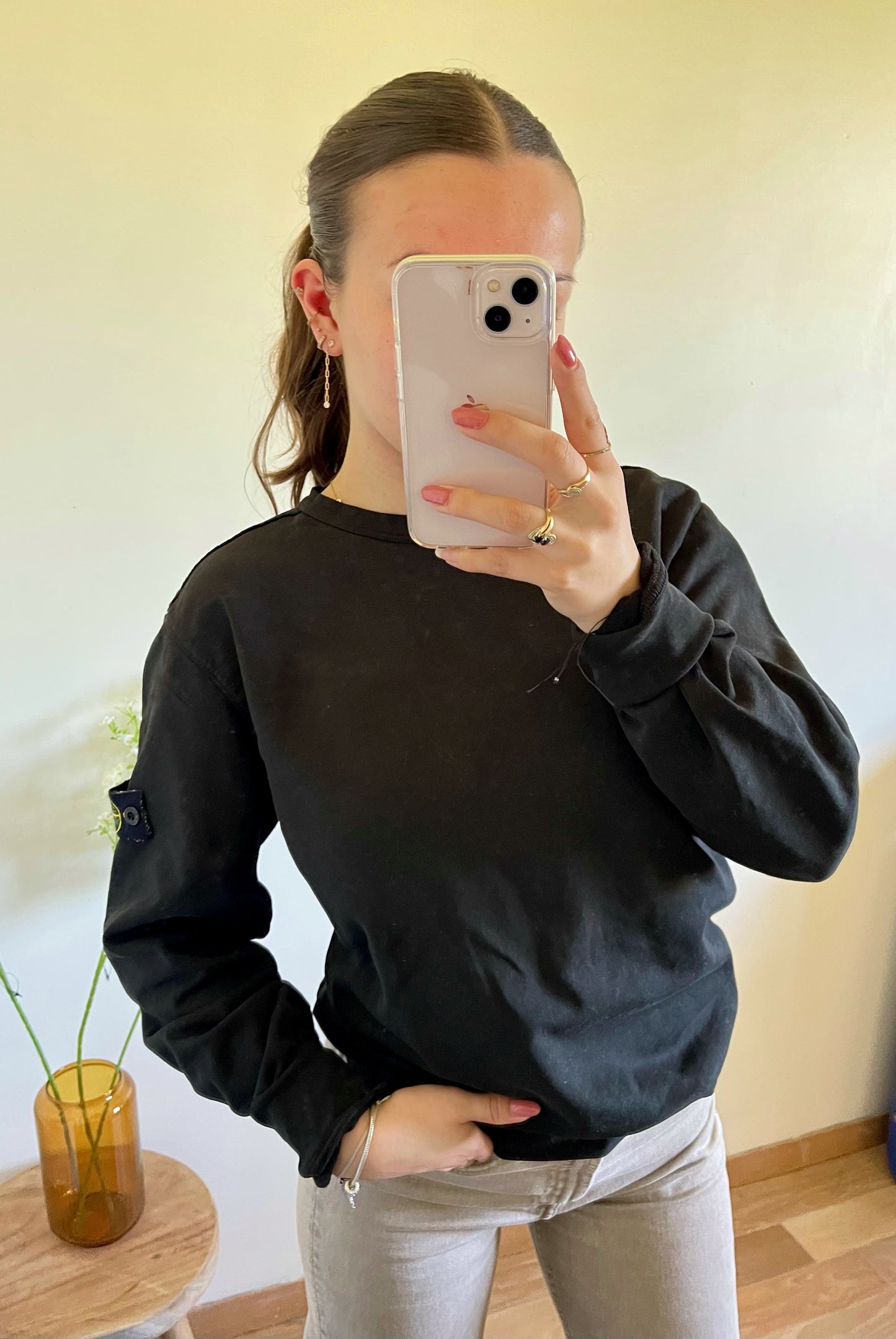 Pull noir Stone Island - M