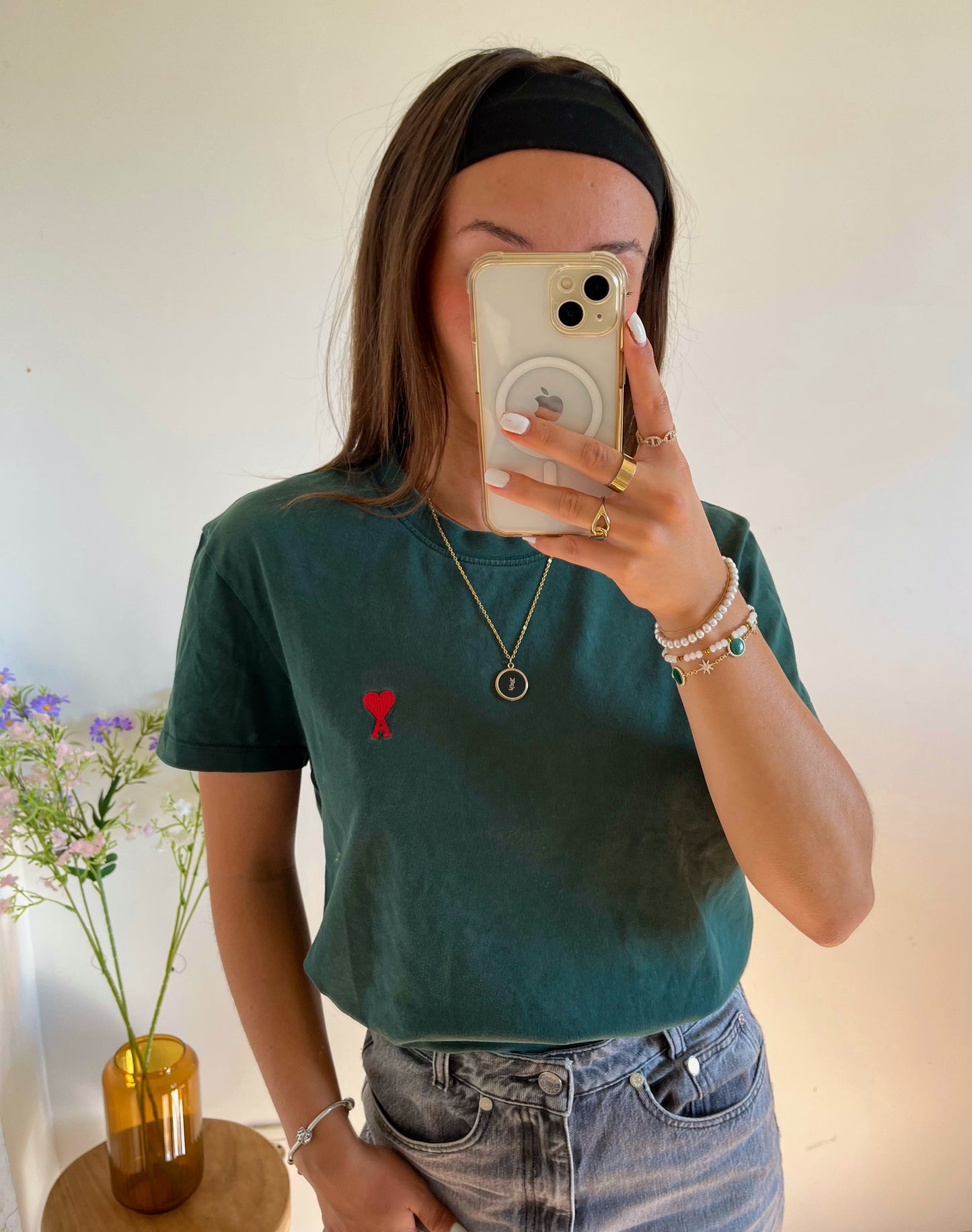 T-shirt vert sapin Ami Paris - S
