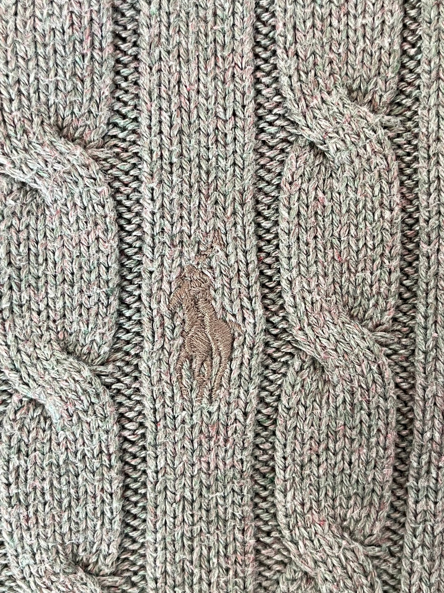 Pull torsadé col rond kaki clair Ralph Lauren - M