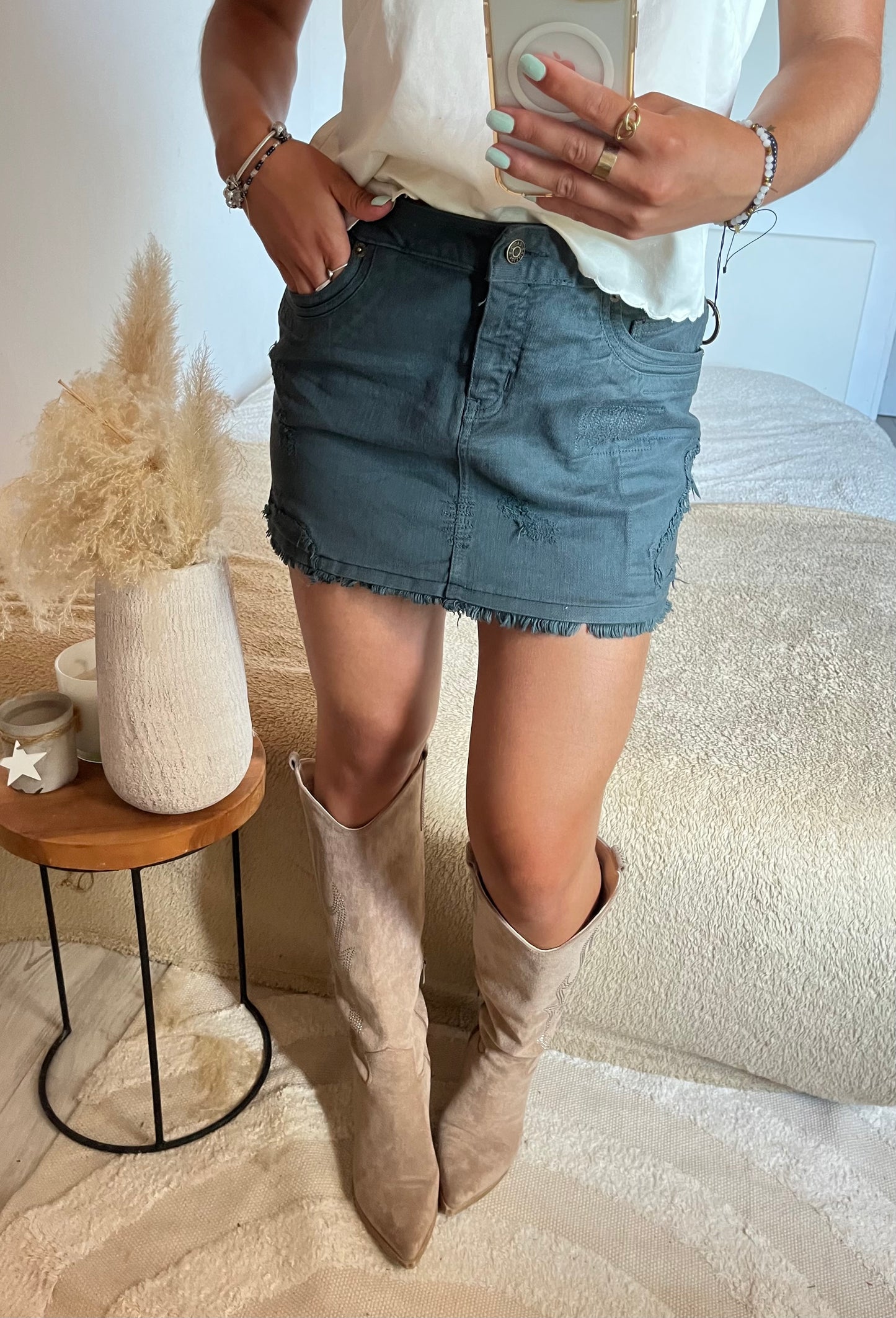 Jupe en jean kaki Zadig & Voltaire - 36