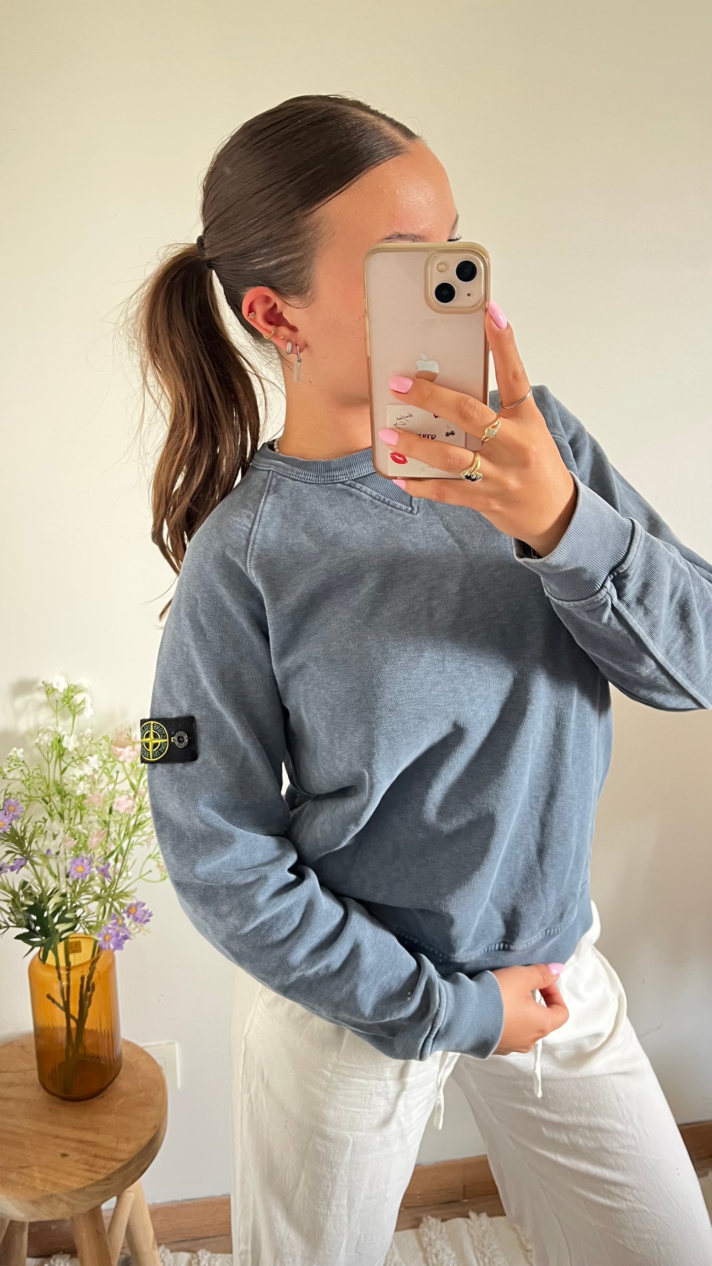 Pull bleu gris Stone Island - S
