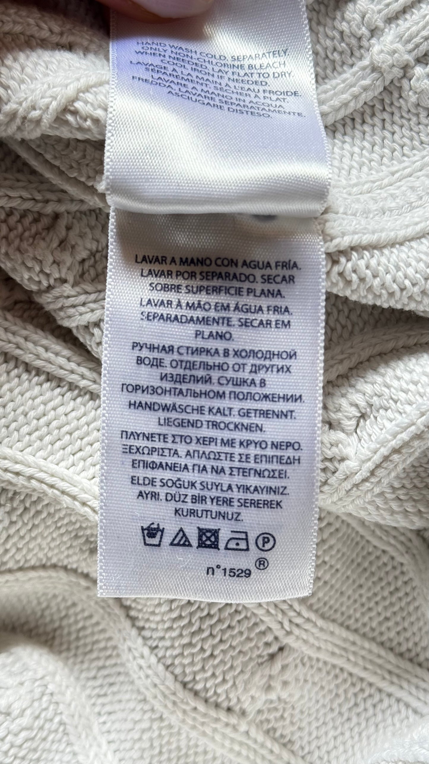 Pull col V torsadé blanc Ralph Lauren - S