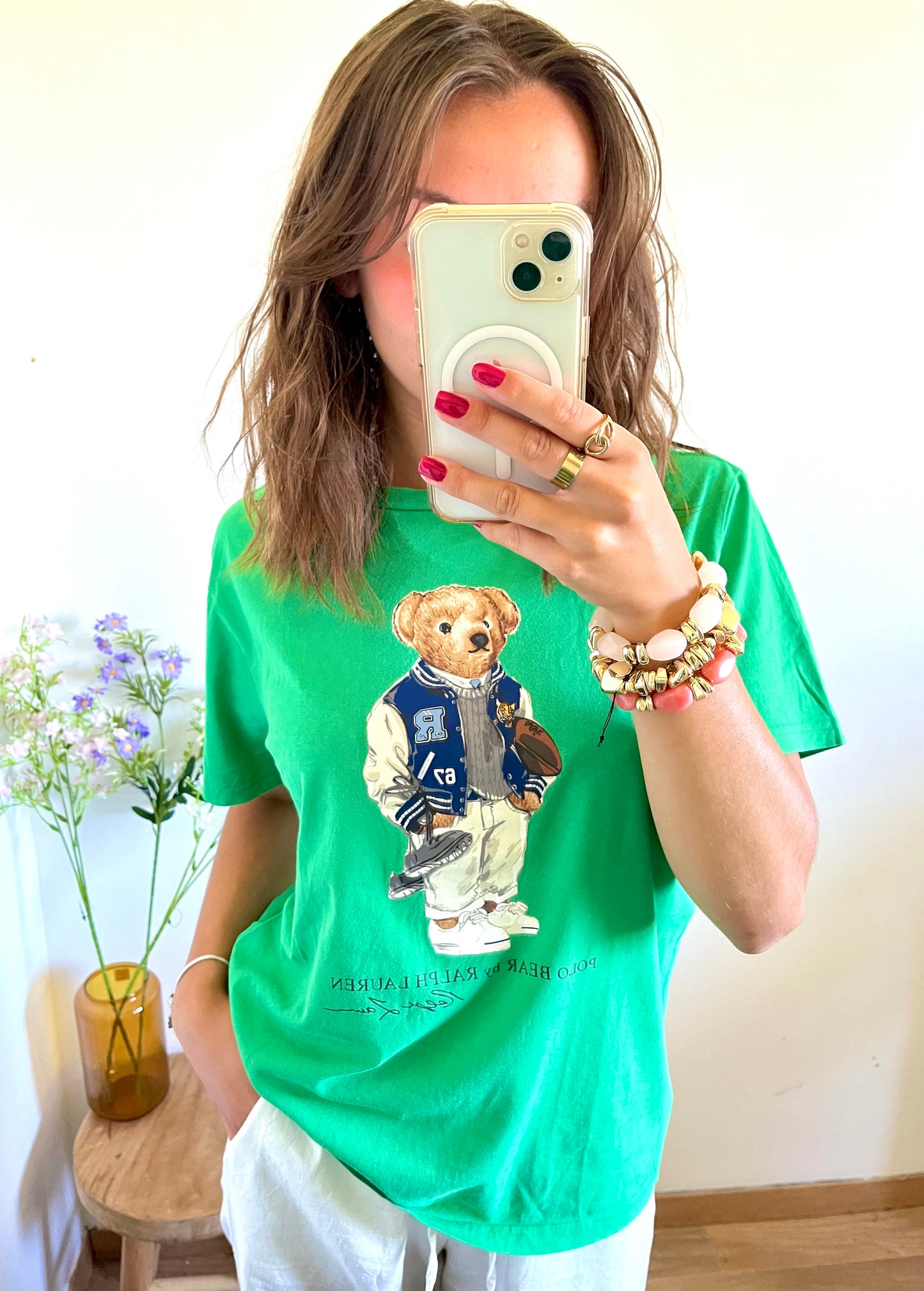 T-shirt vert nounours Ralph Lauren - S