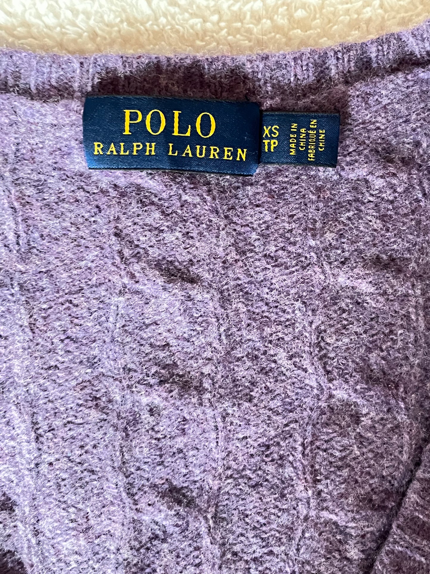 Pull torsadé en laine et cachemire Ralph Lauren - XXS