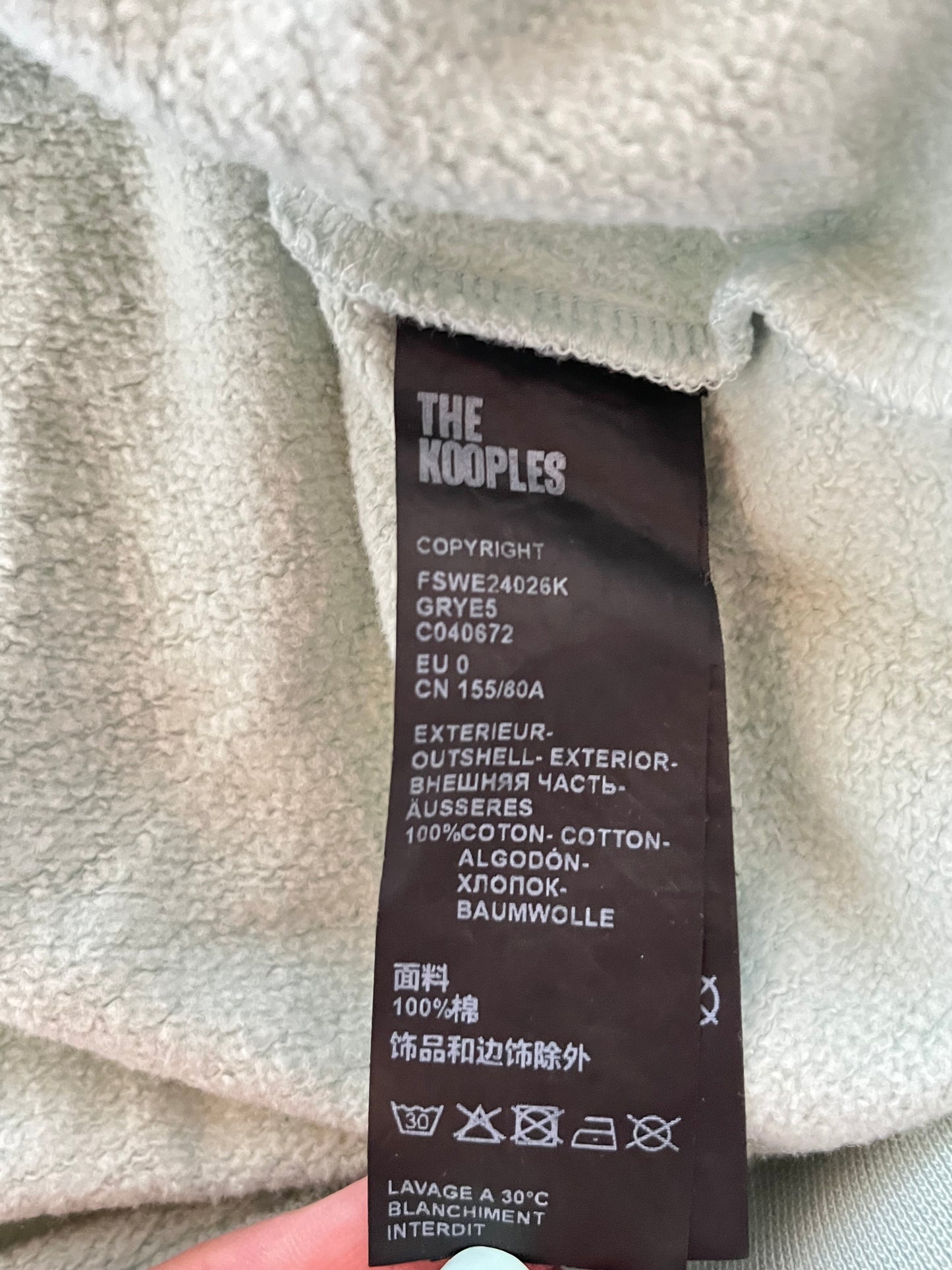 Sweat The Kooples vert menthe - XS