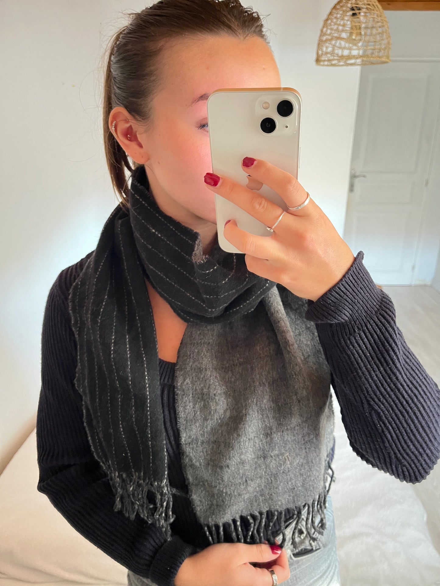 Écharpe en laine rayée Ralph Lauren