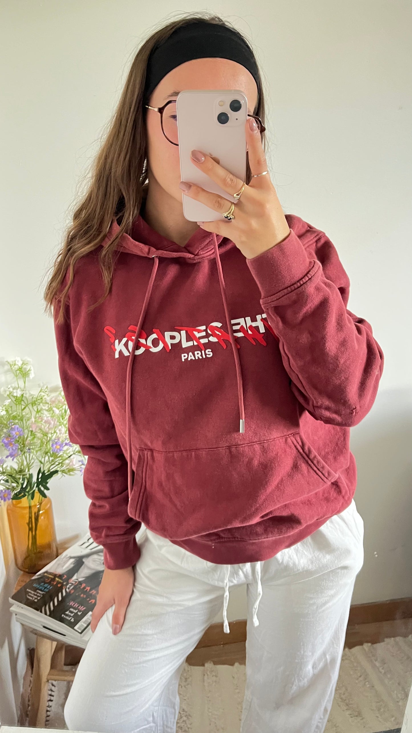 Sweat à capuche bordeaux The Kooples - M