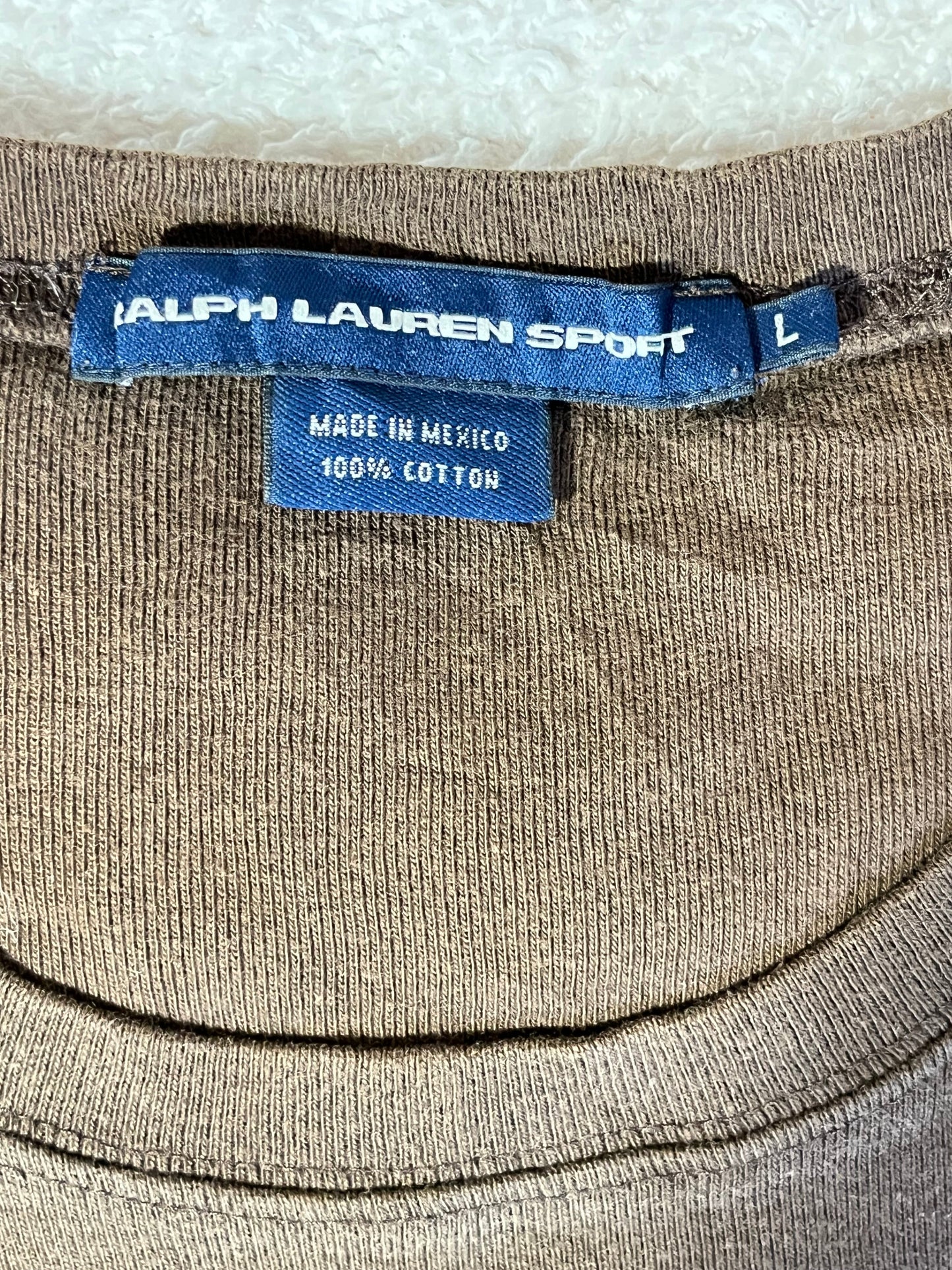Pull col rond marron Ralph Lauren - L