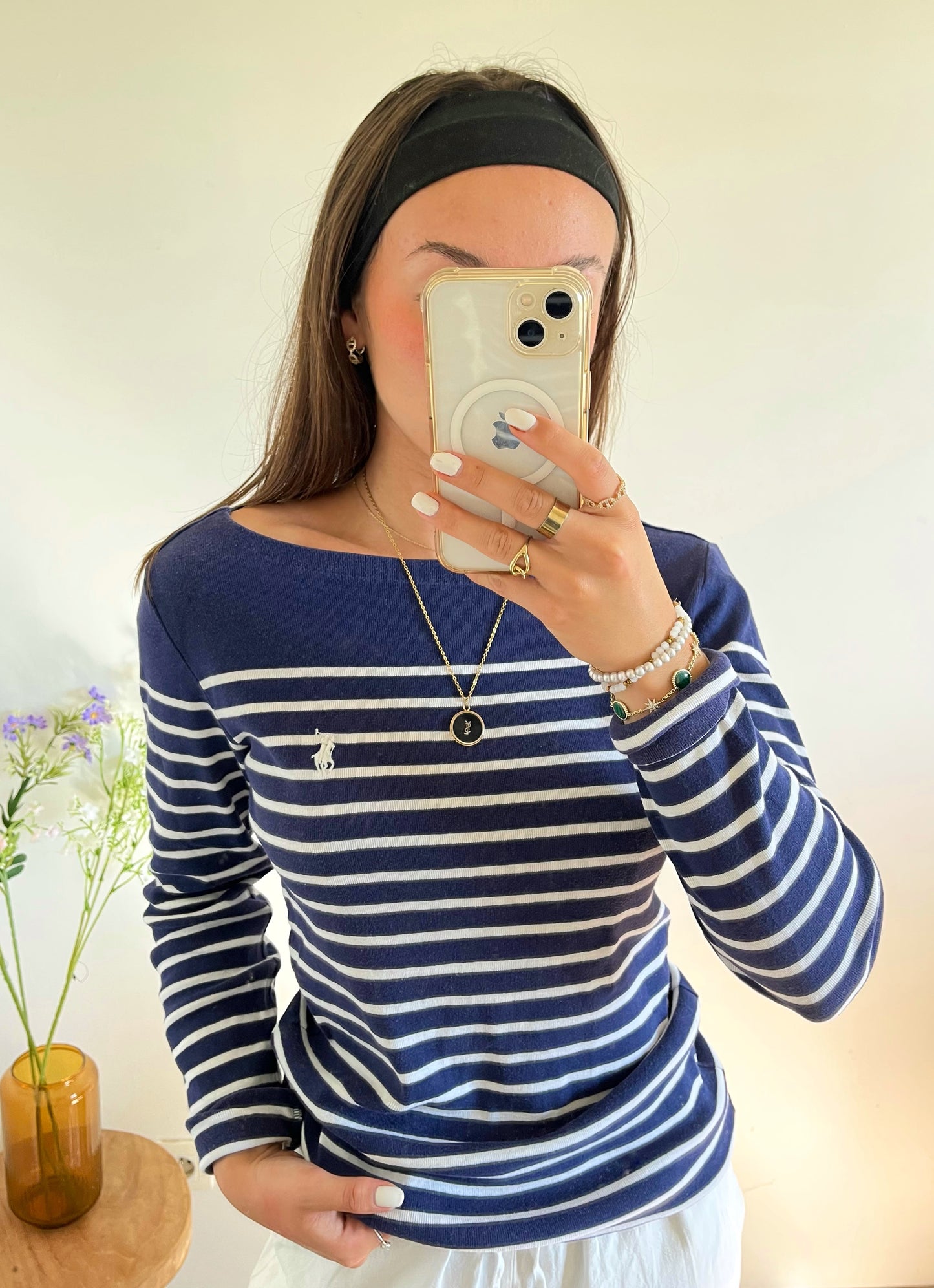 Pull marinière col bateau Ralph Lauren - S