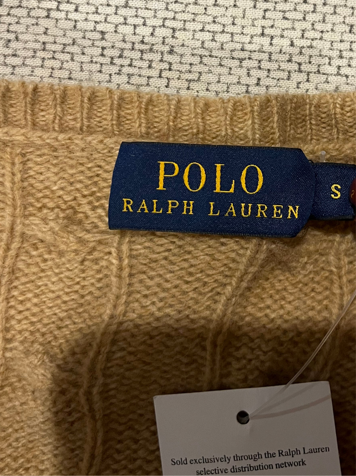 Pull torsadé beige laine & cachemire Ralph Lauren - S