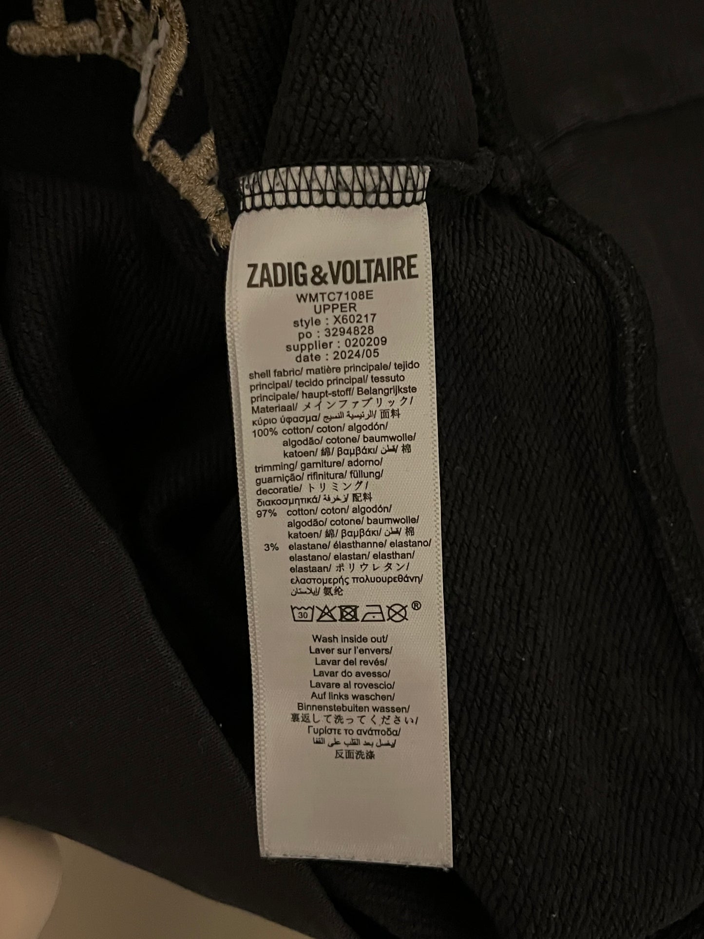 Pull col rond noir Zadig & Voltaire - S