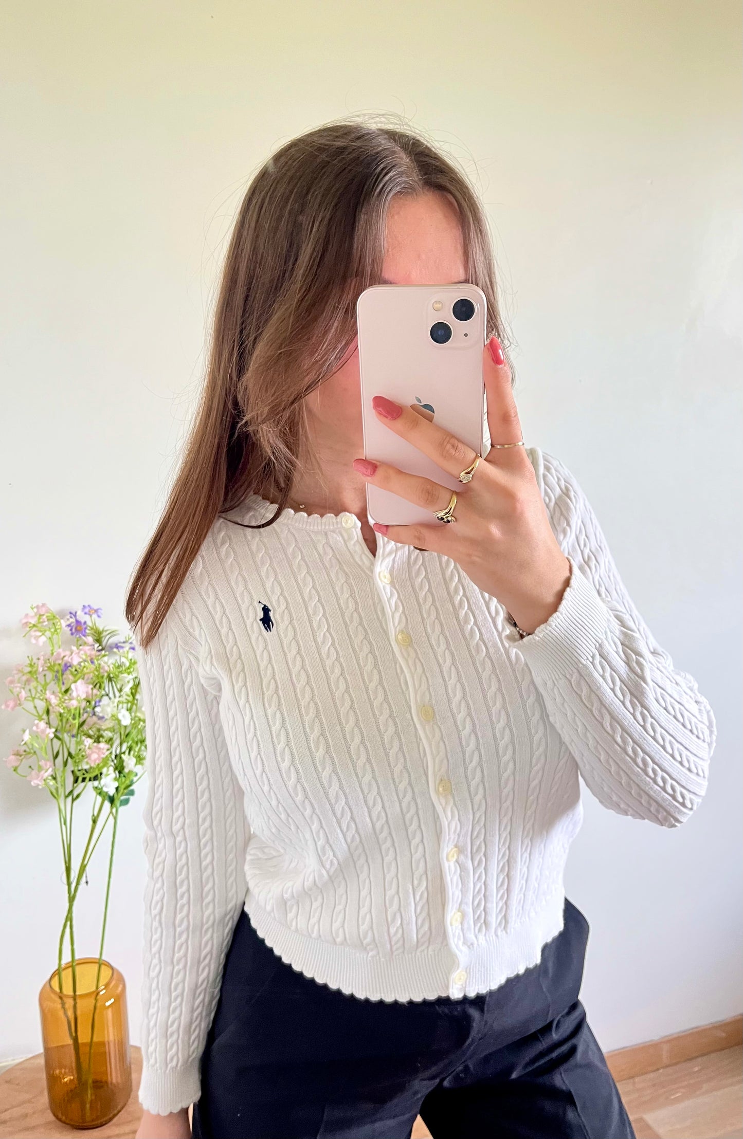 Gilet torsadé blanc Ralph Lauren - XS