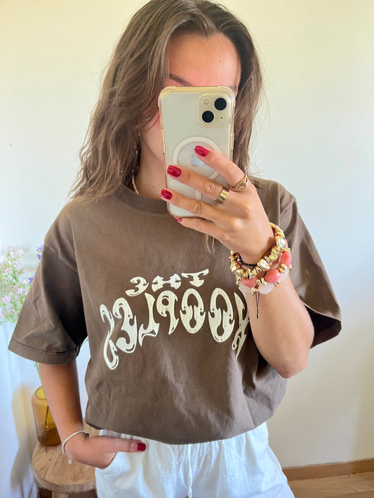 T-shirt marron kaki The Kooples - L homme / XL femme