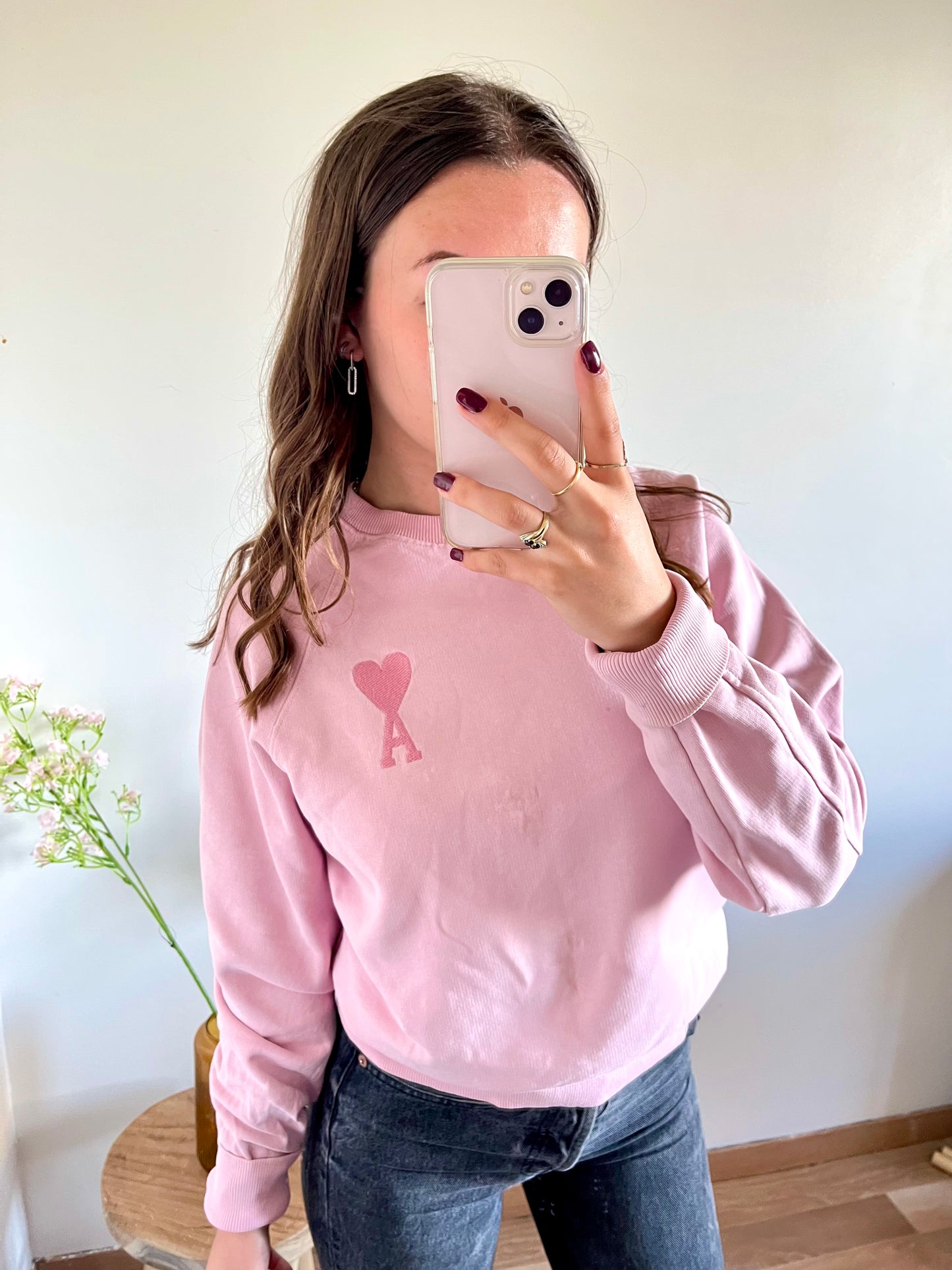 Pull rose pastel Ami Paris - S