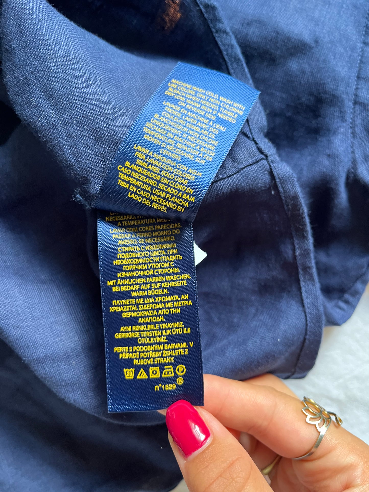 Chemise en lin marine Ralph Lauren - S