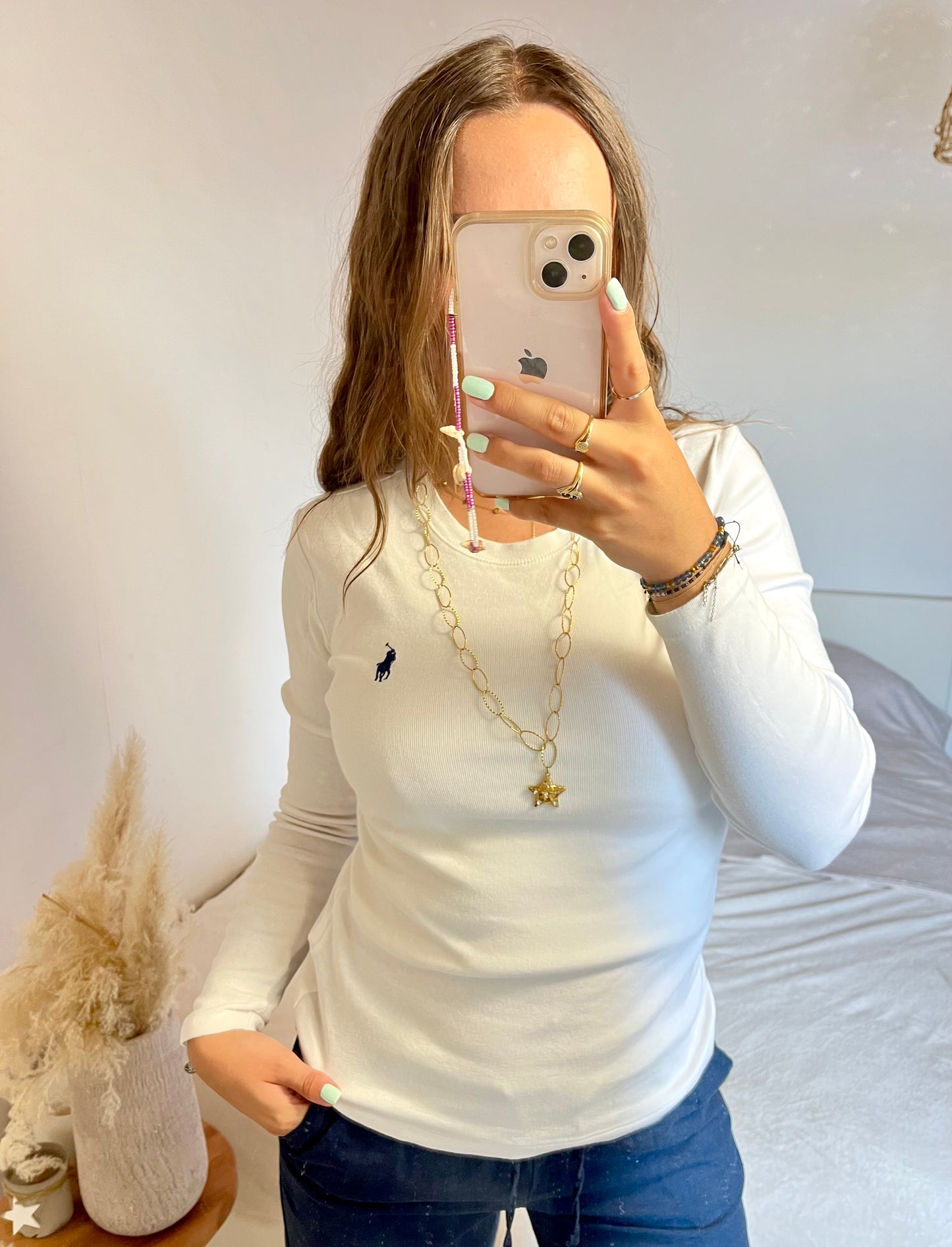 T-shirt manche longue blanc Ralph Lauren - XS