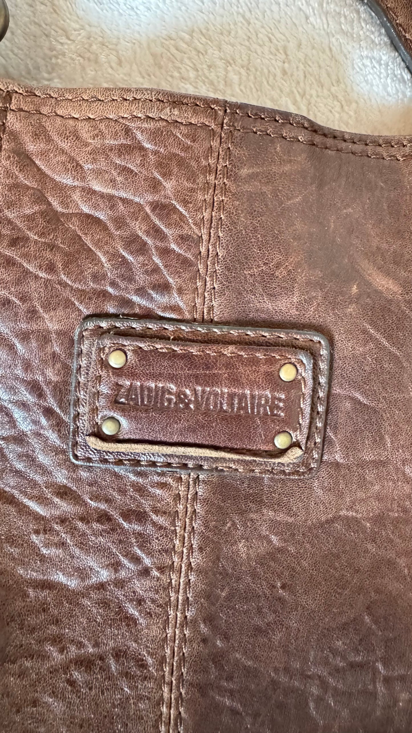 Grand sac en cuir marron Zadig & Voltaire