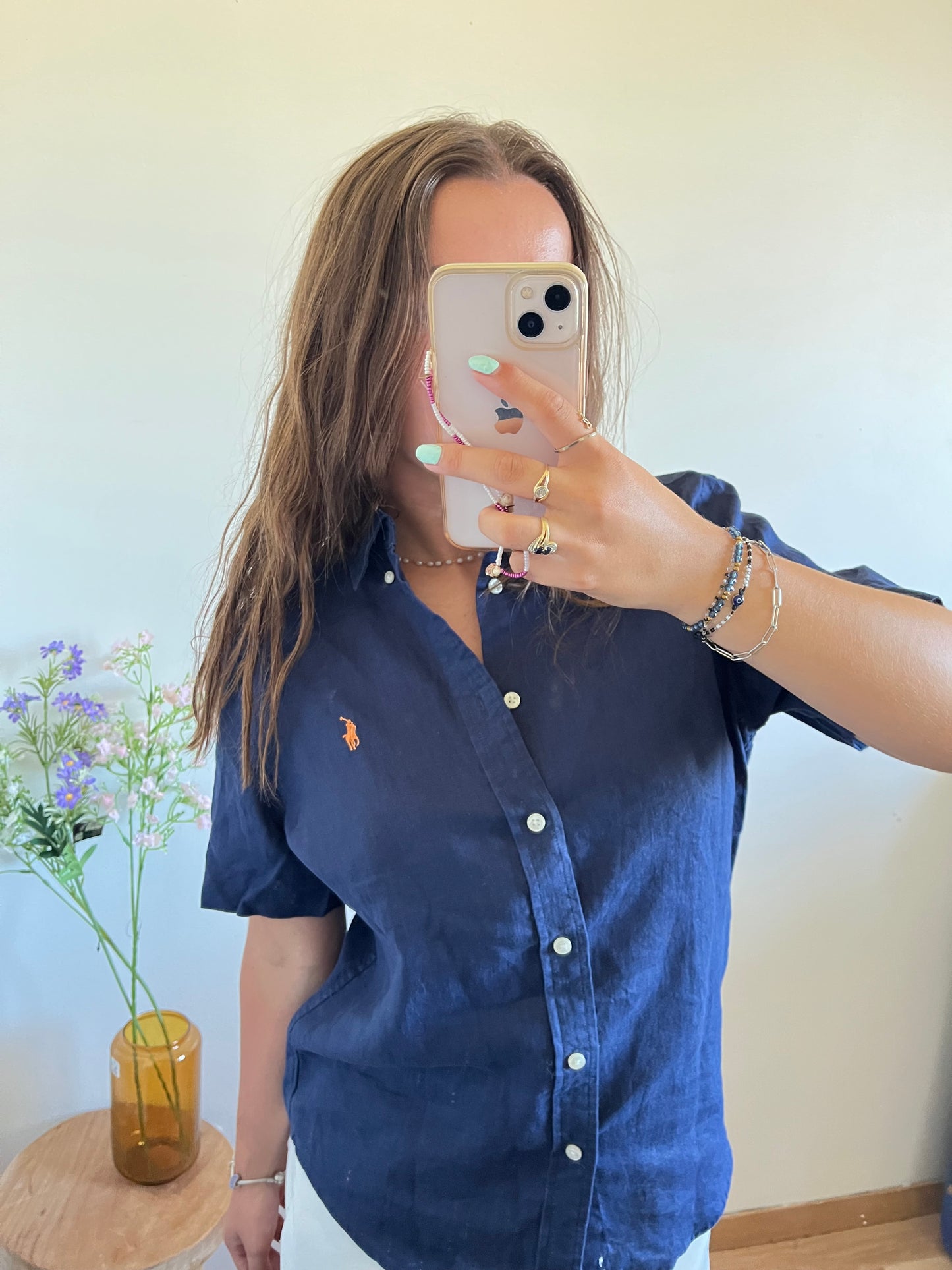 Chemise en lin marine Ralph Lauren - S