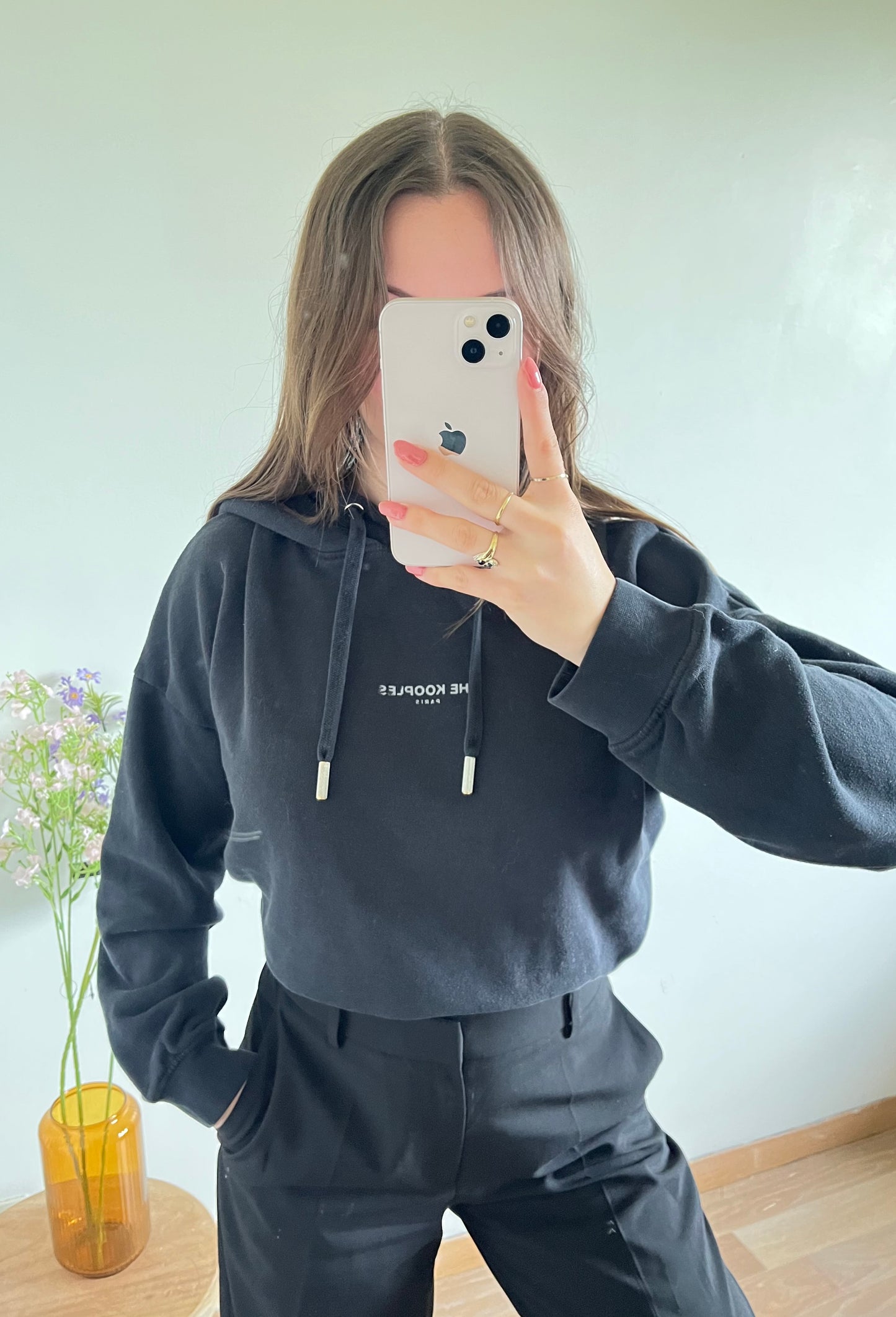 Sweat à capuche noir The Kooples - M
