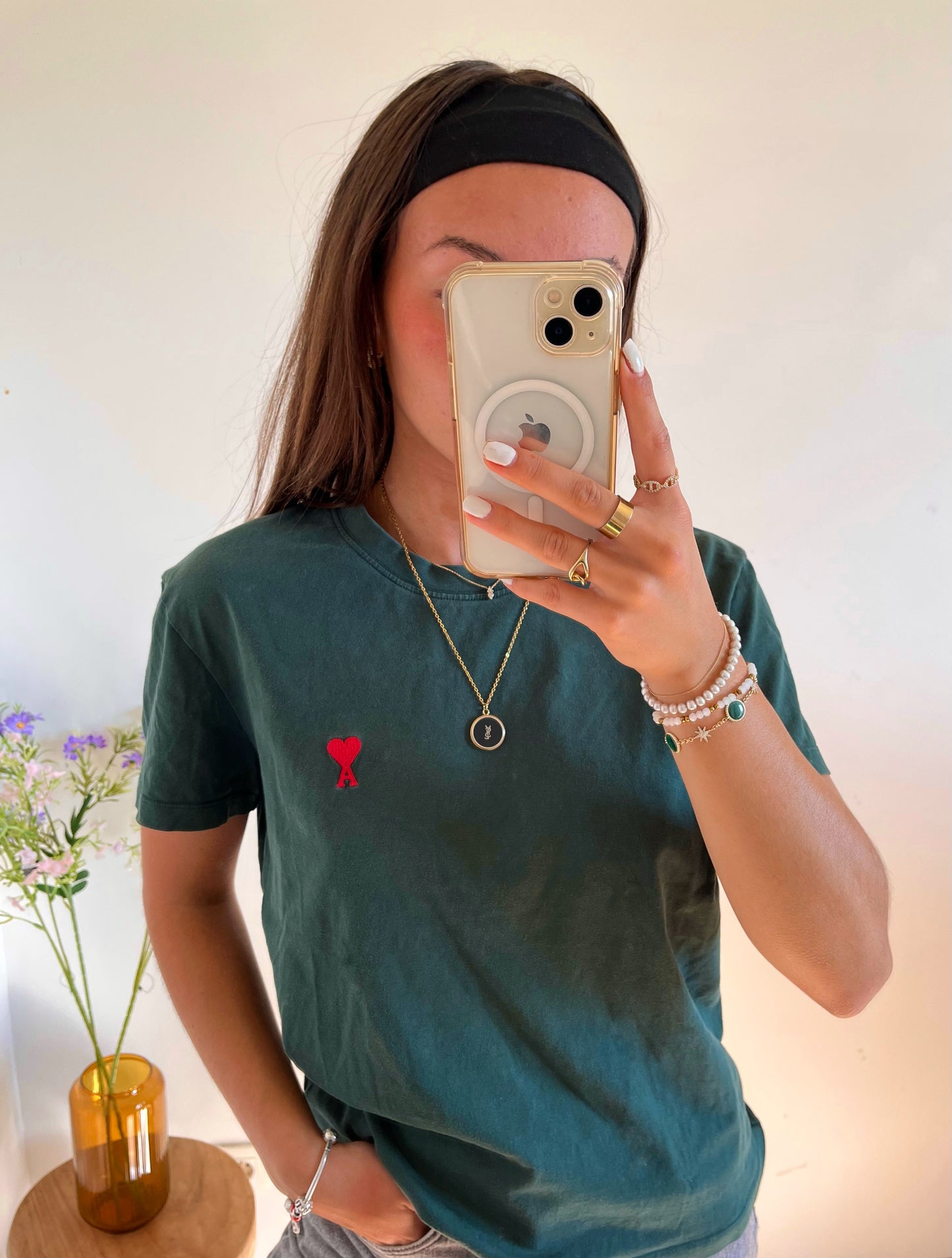 T-shirt vert sapin Ami Paris - S