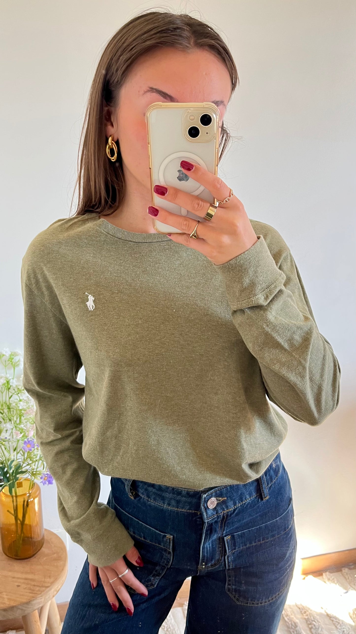 T-shirt manches longues kaki Ralph Lauren - M