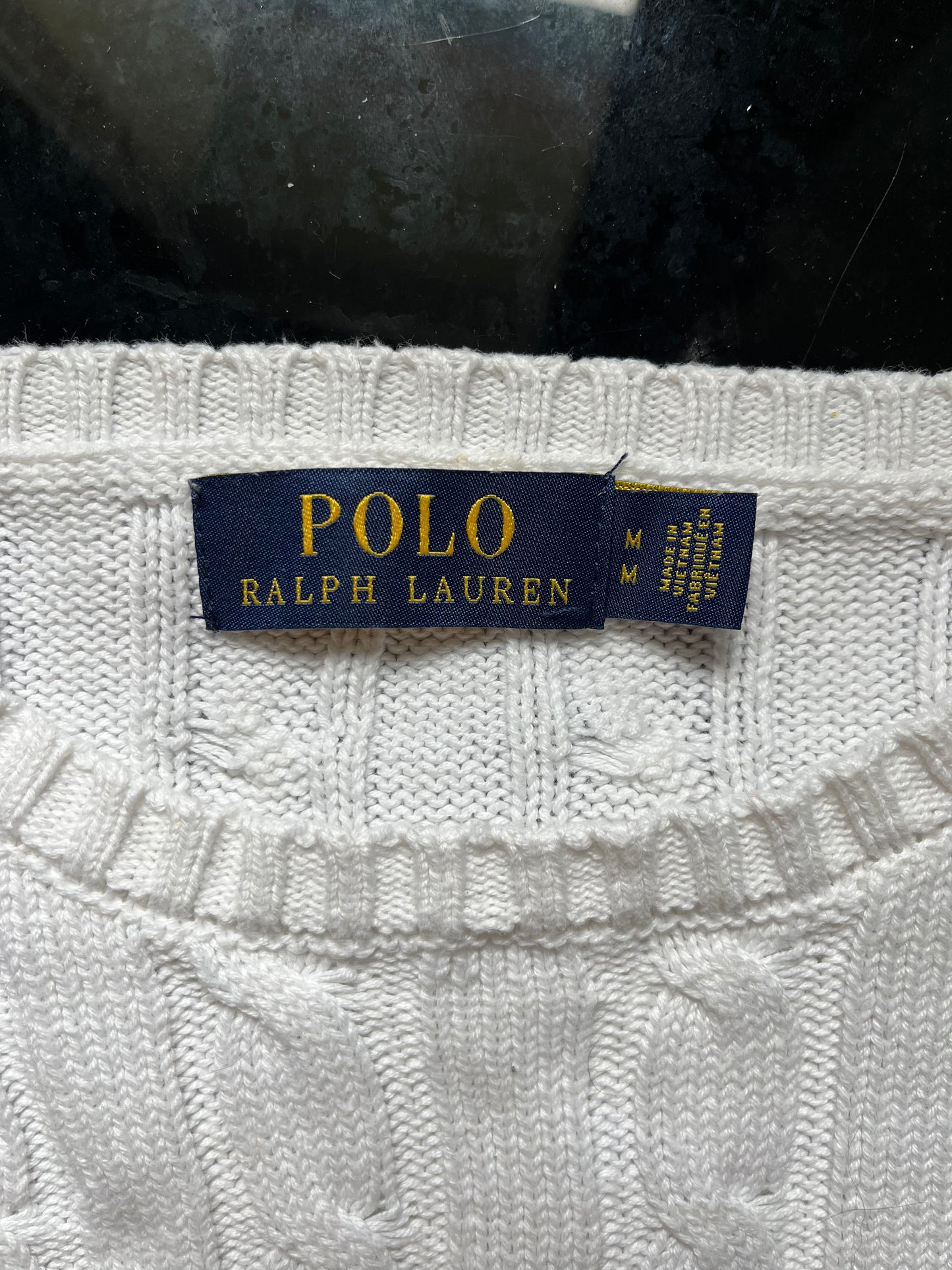 Pull torsadé blanc Ralph Lauren - M