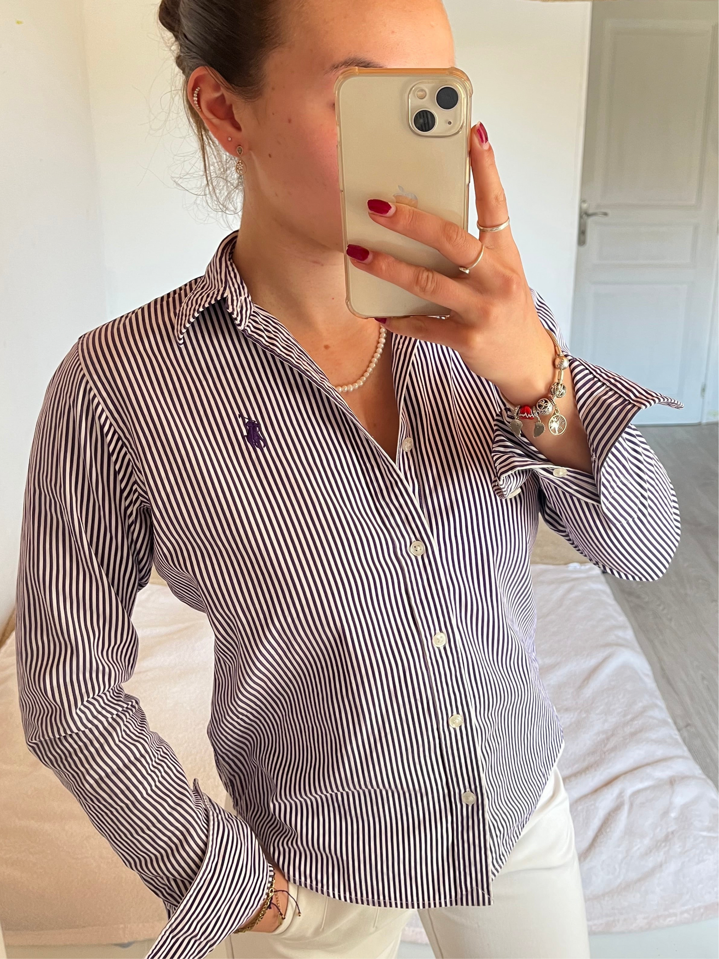 Chemise à rayures violettes Ralph Lauren - XS