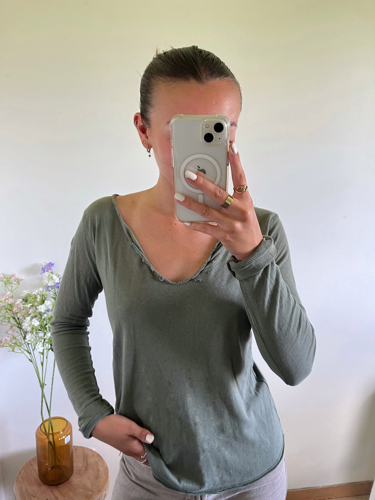 T-shirt manches longues kaki inscriptions au dos Zadig & Voltaire - XS