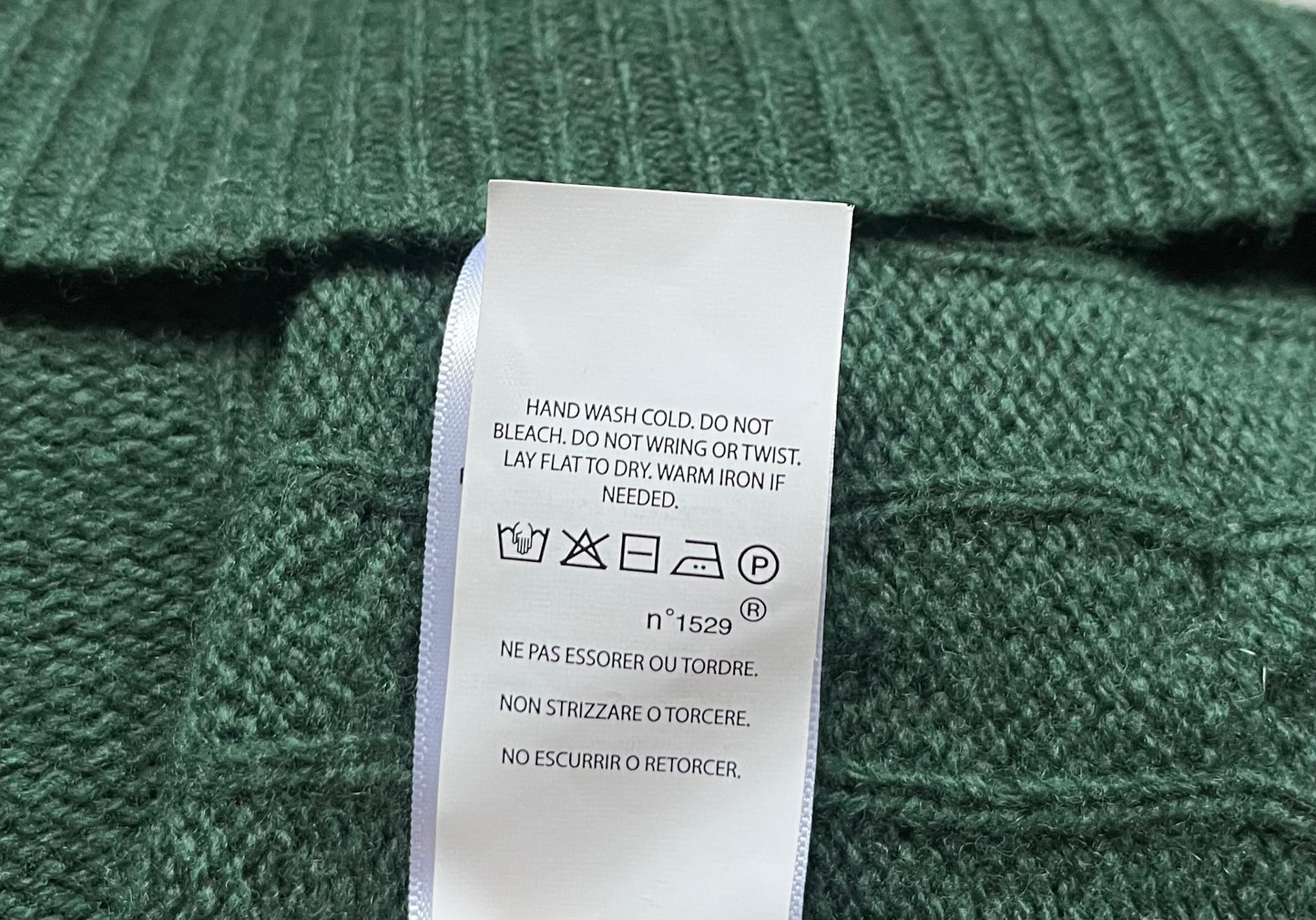 Pull torsadé laine cachemire vert sapin Ralph Lauren - S