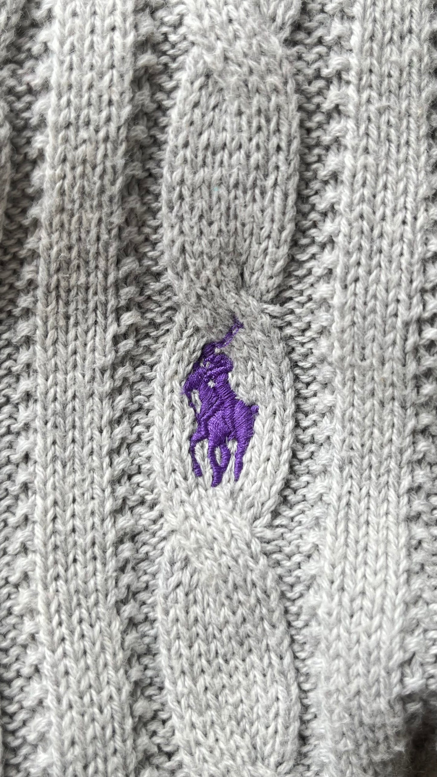 Gilet torsadé gris Ralph Lauren - S