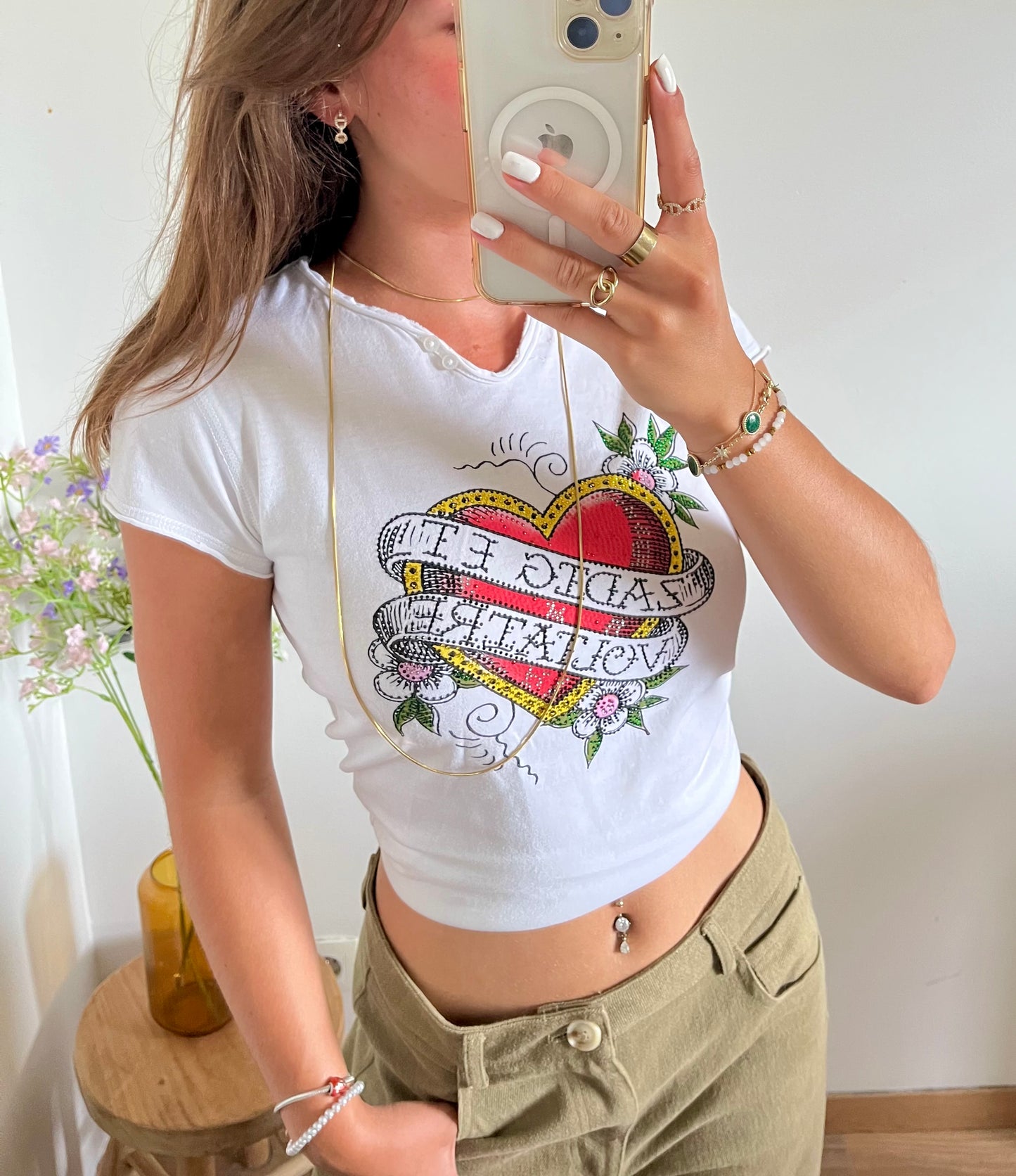 T-shirt blanc strass Zadig & Voltaire — XS