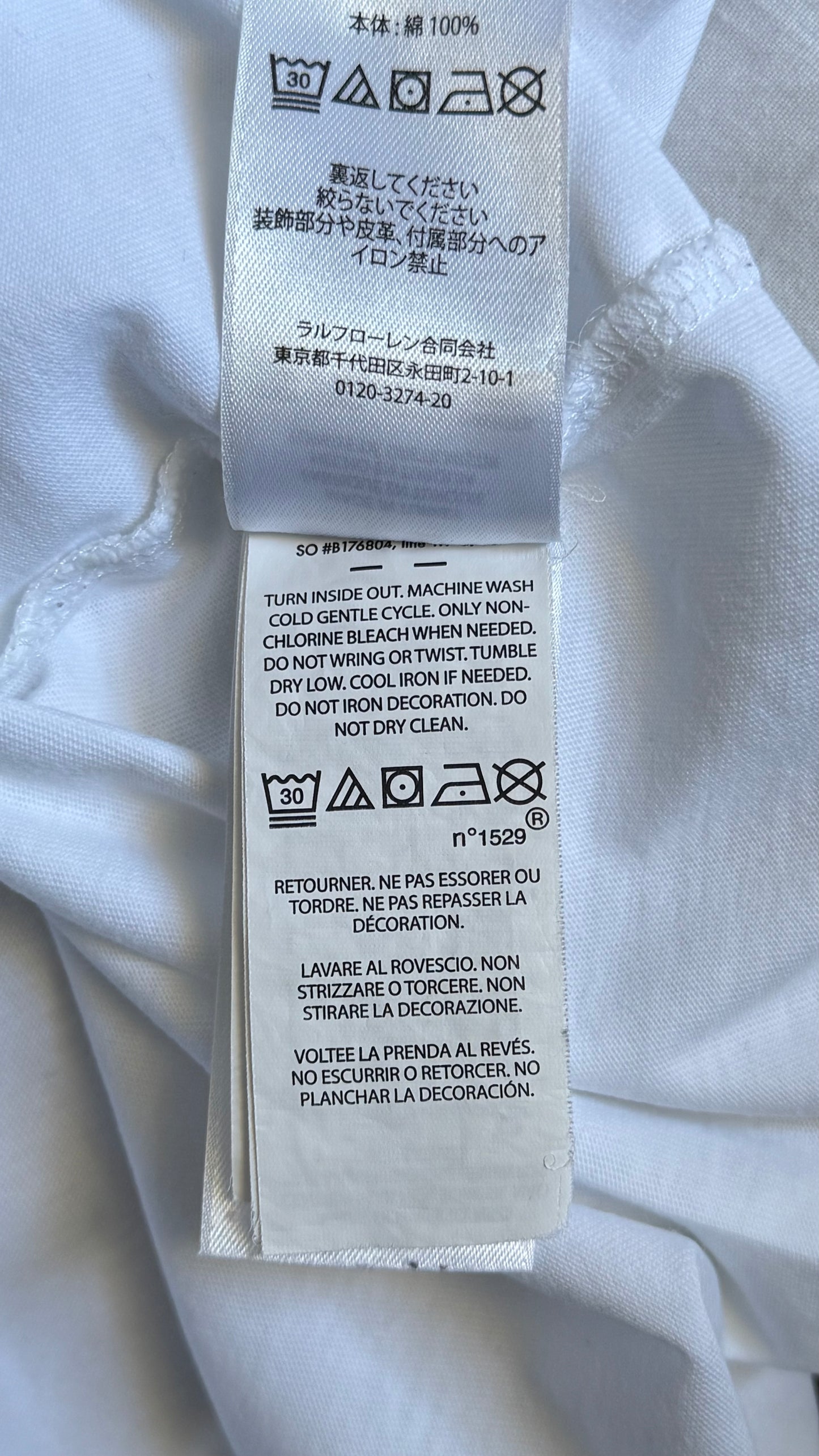 T-shirt blanc nounours Ralph Lauren -S