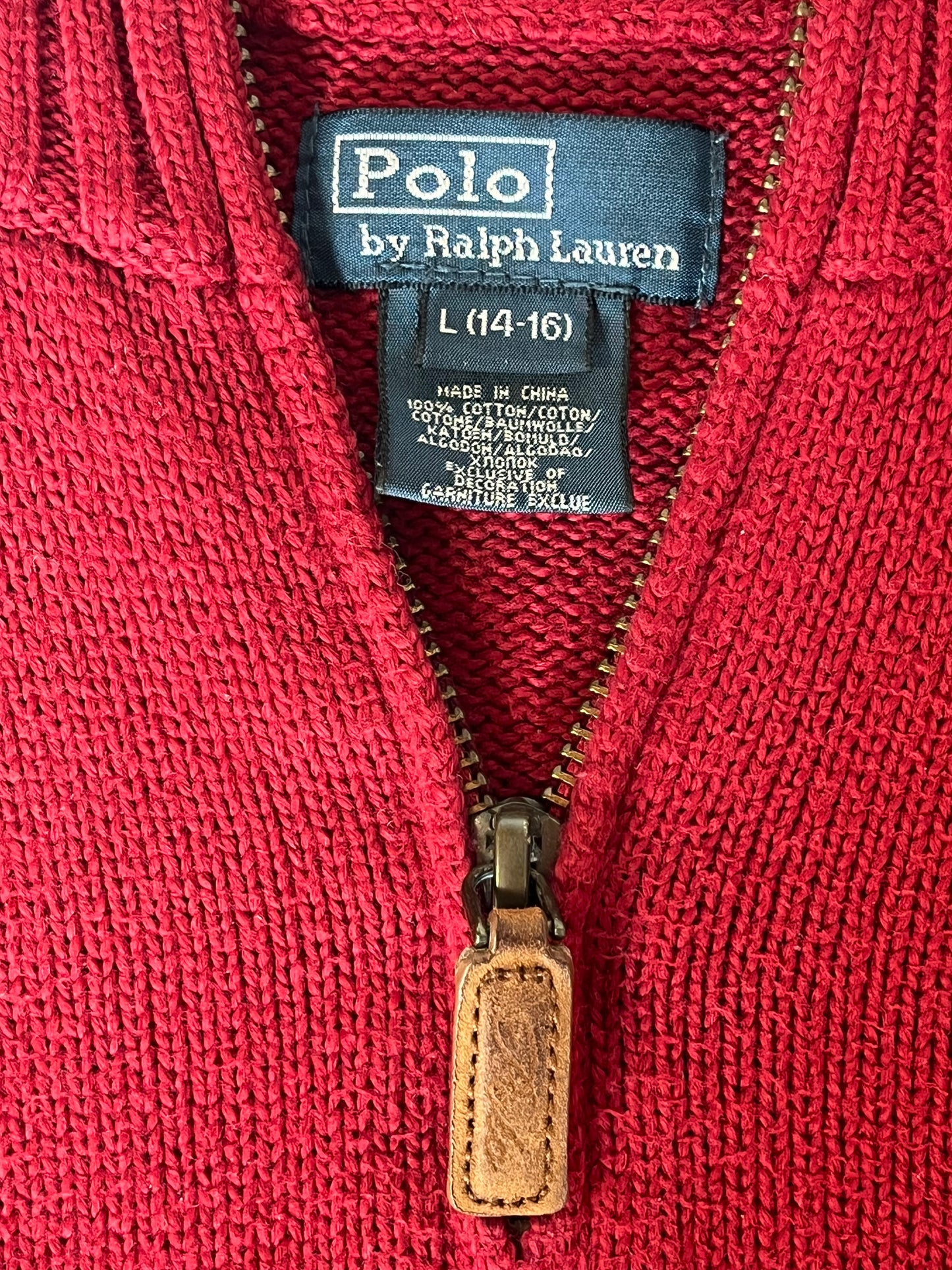 Pull demi-zip rouge Ralph Lauren - M