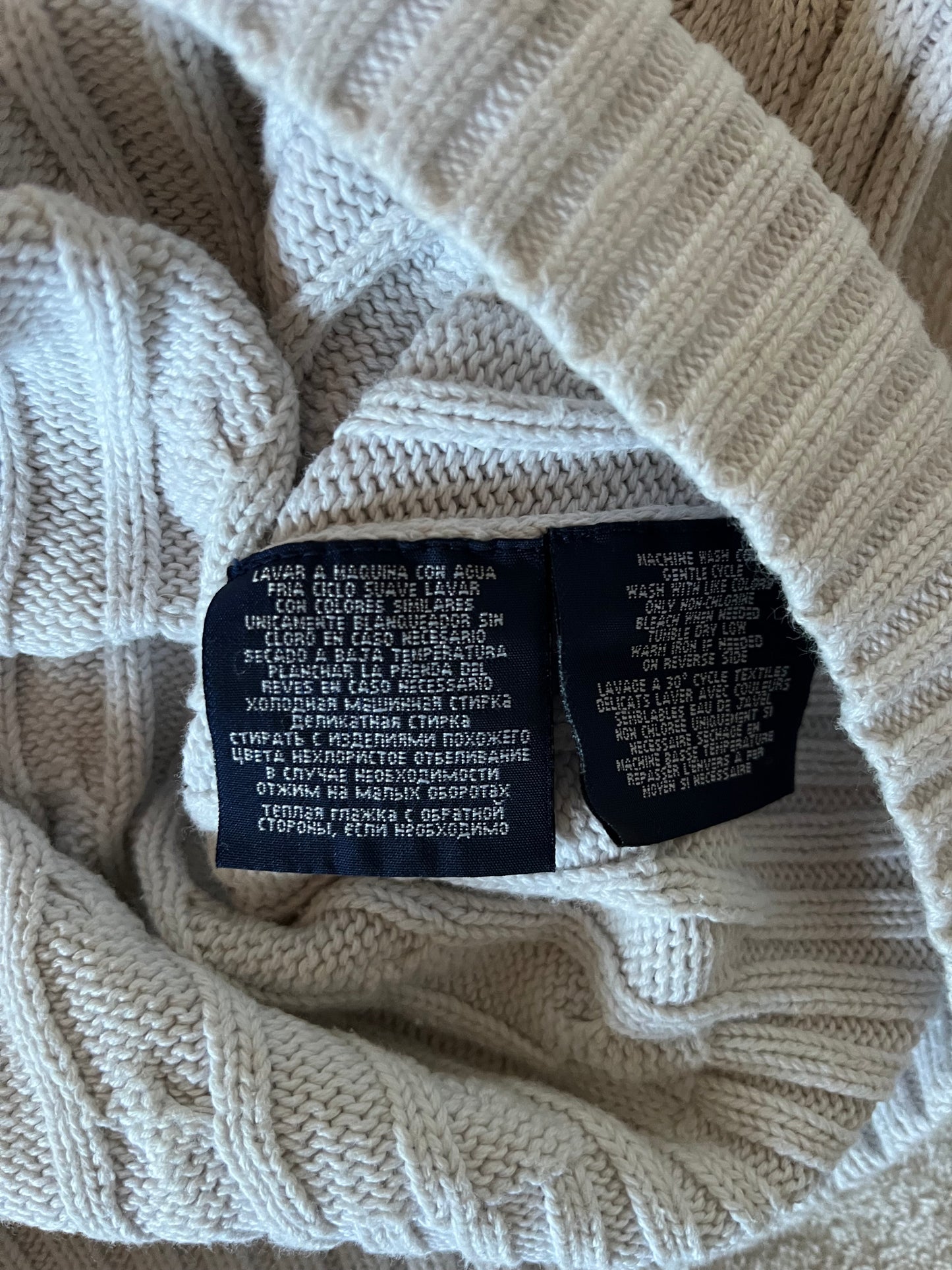 Pull blanc torsadé Ralph Lauren - S