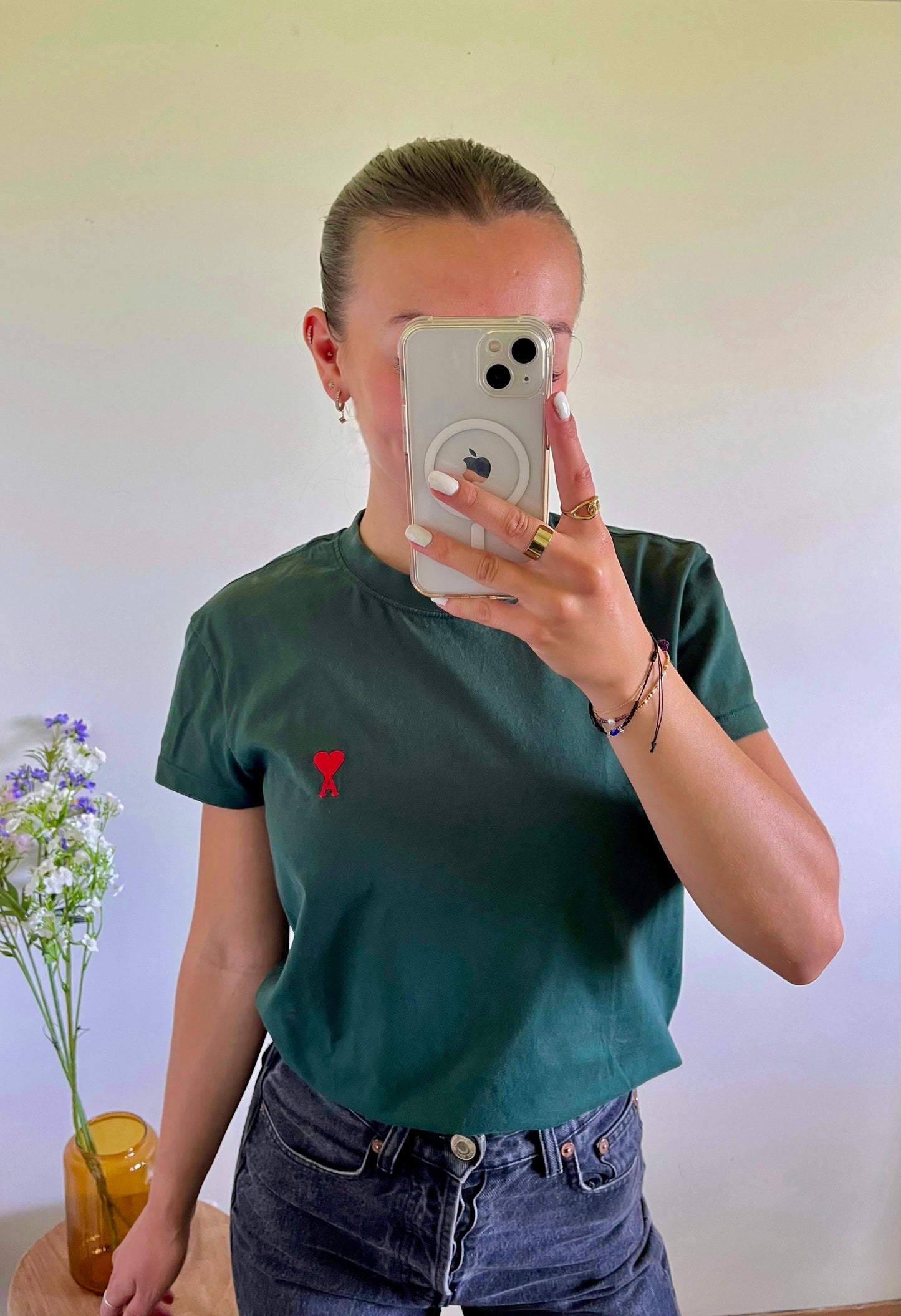 T-shirt vert sapin Ami Paris - L
