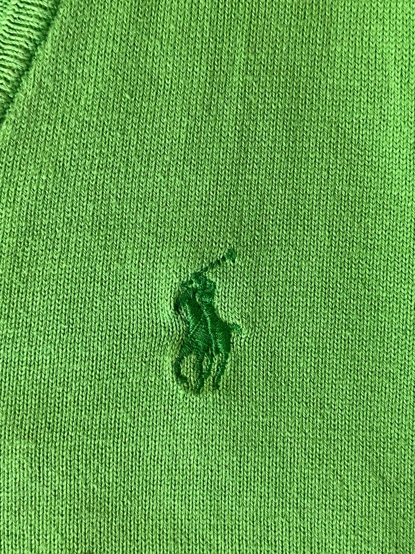 Pull col V vert pomme Ralph Lauren - S