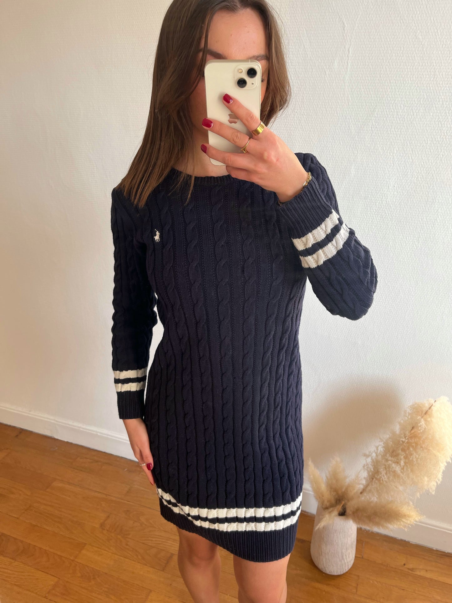 Robe torsadé Ralph Lauren bleu marine - S