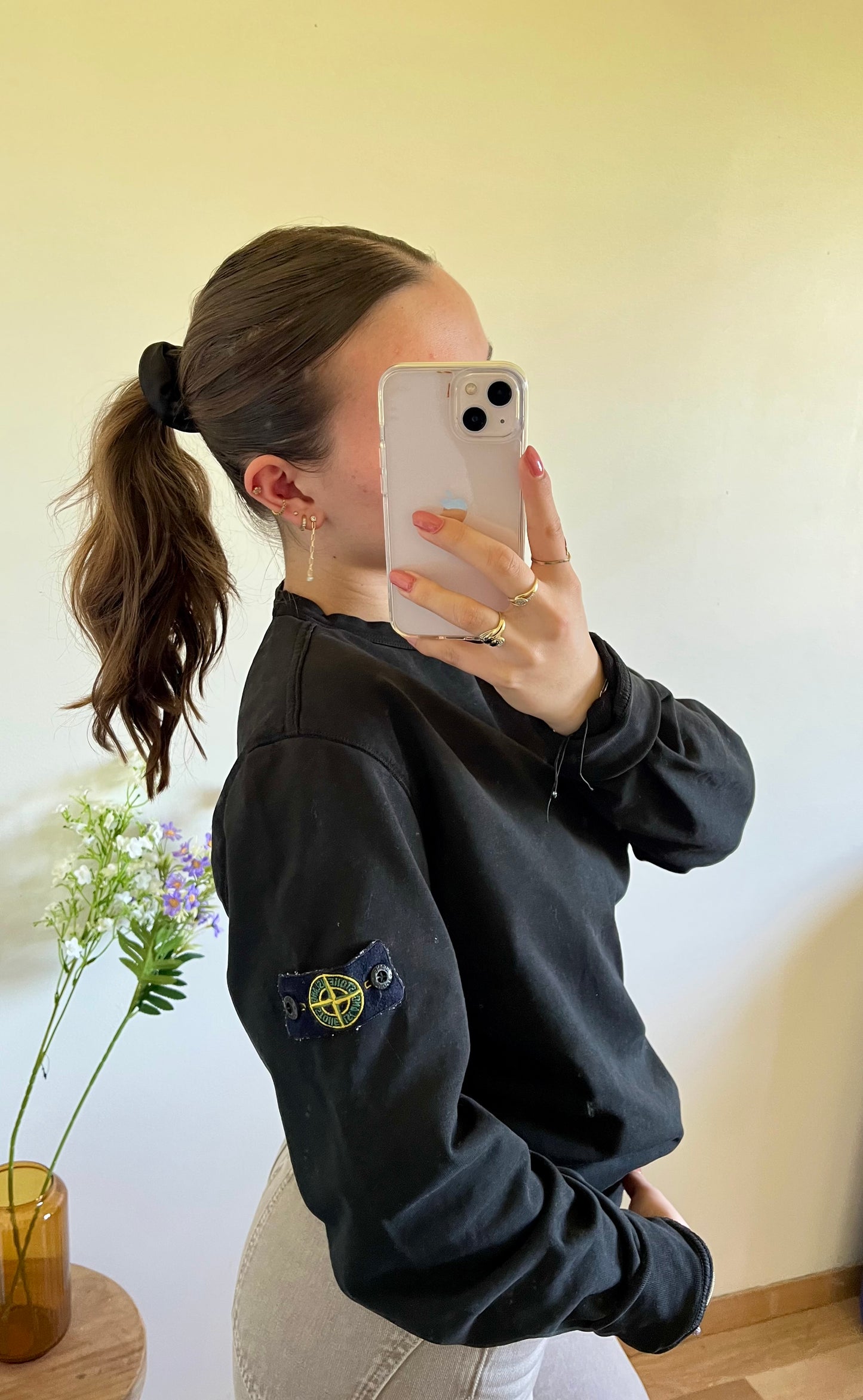 Pull noir Stone Island - M