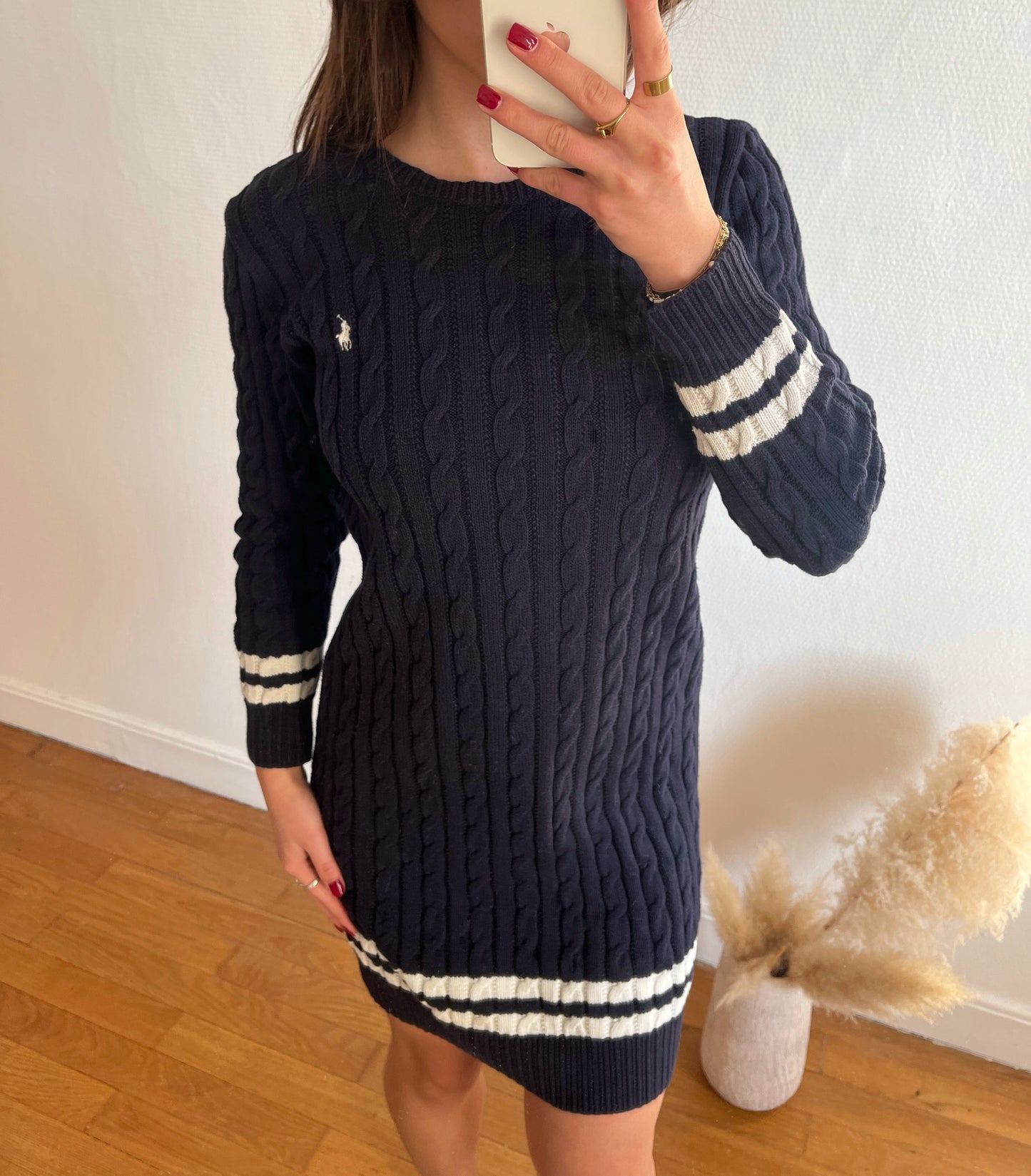 Robe torsadé Ralph Lauren bleu marine - S