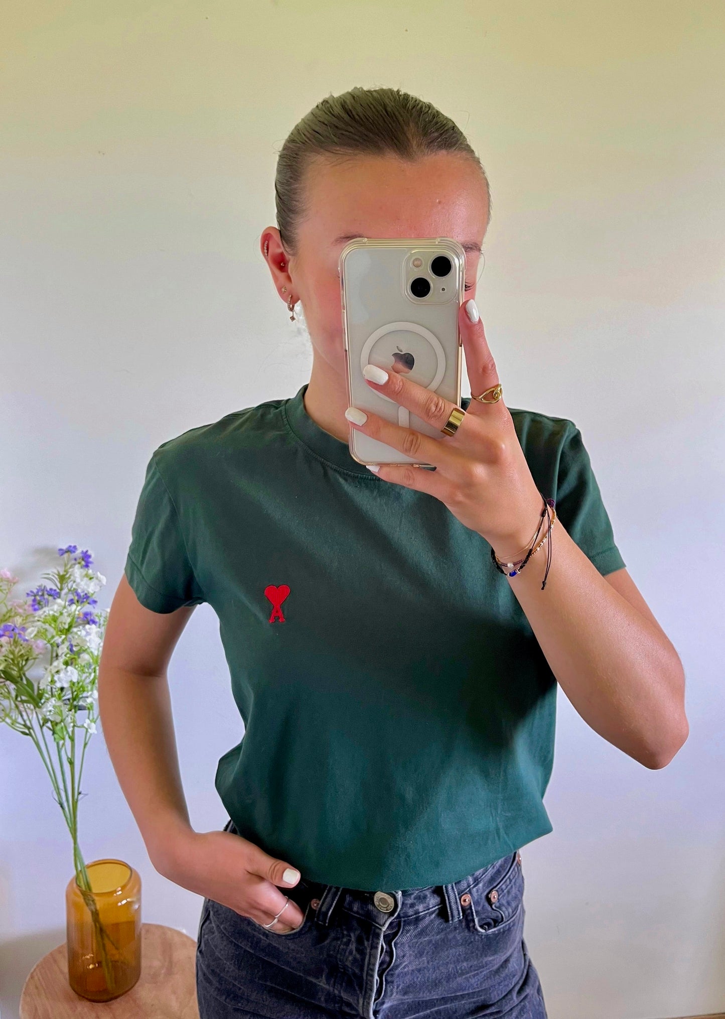 T-shirt vert sapin Ami Paris - L