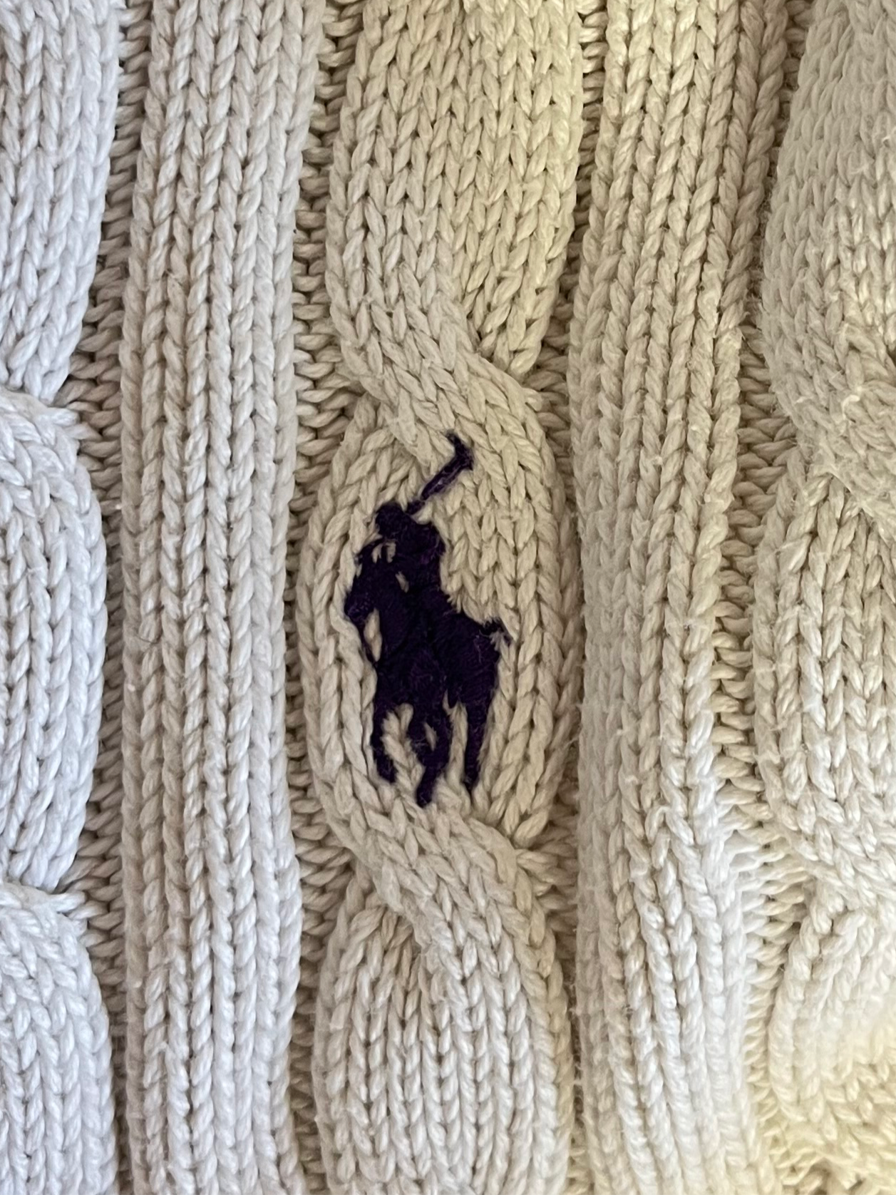 Gilet torsadé blanc Ralph Lauren - S