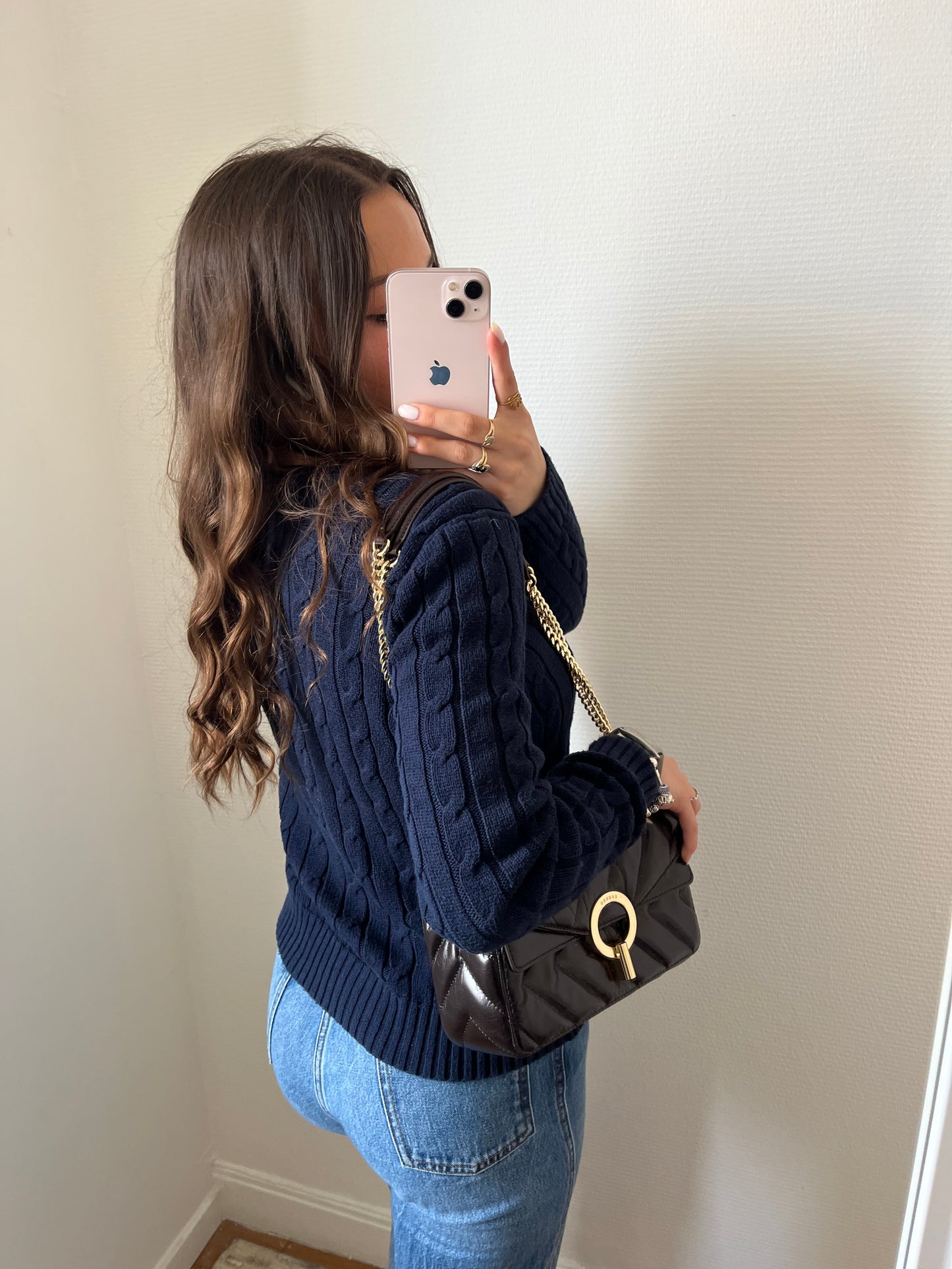 Pull torsadé bleu marine Ralph Lauren - L