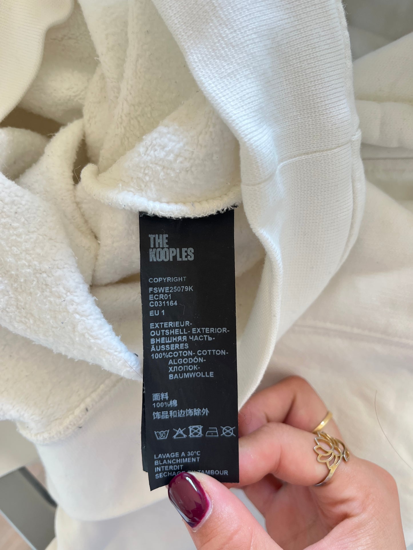 Sweat à capuche blanc The Kooples - S