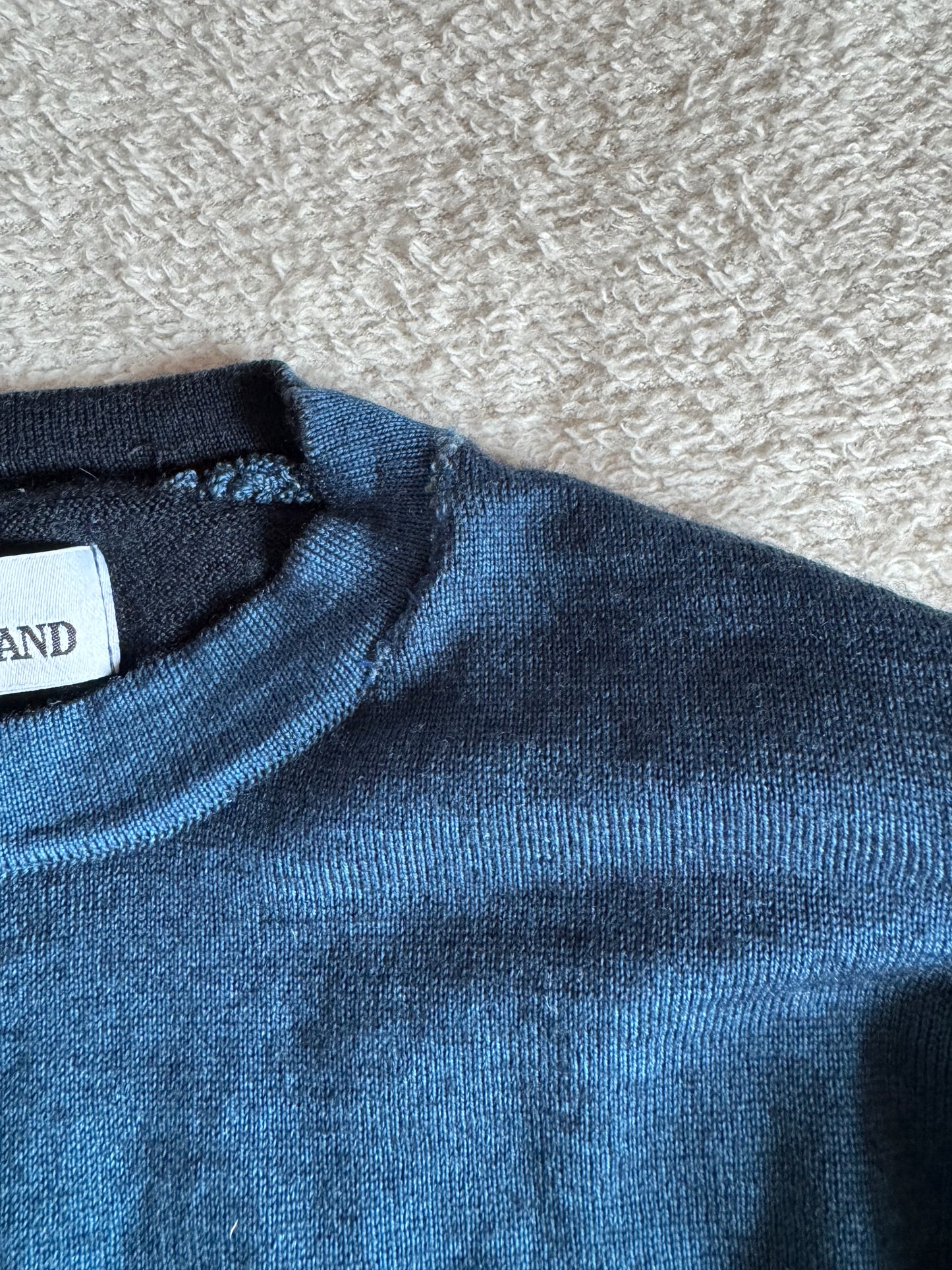 Pull col rond bleu Stone Island - S